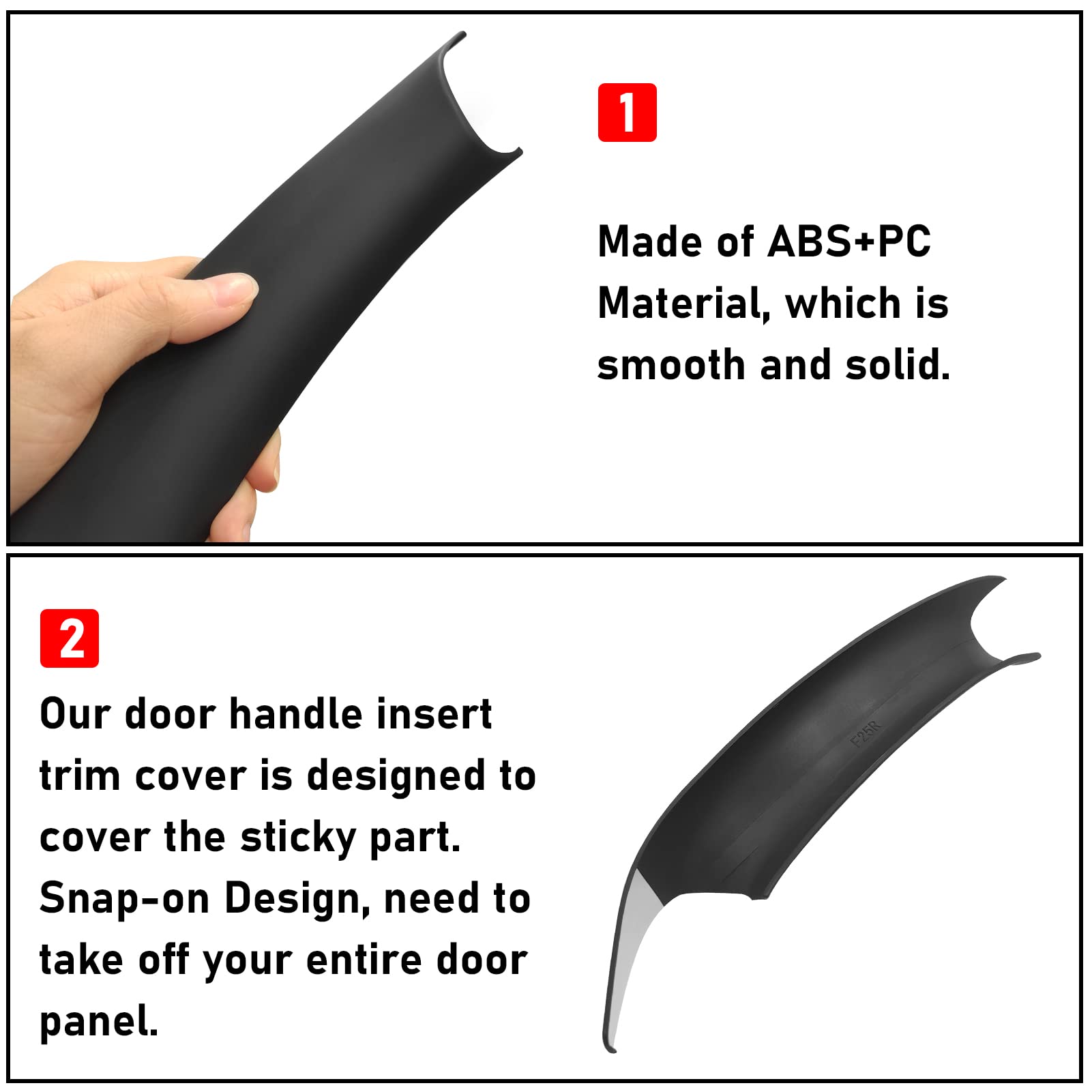 Jaronx Compatible With Bmw X3 F25/X4 F26 Door Handle Covers,3Pcs Door Pull Handle Covers For Bmw X3 F25 2010-2016, X4 F26 2014-2017, Left And Right Side Door Handle Interior Door Pull Handle(Black)