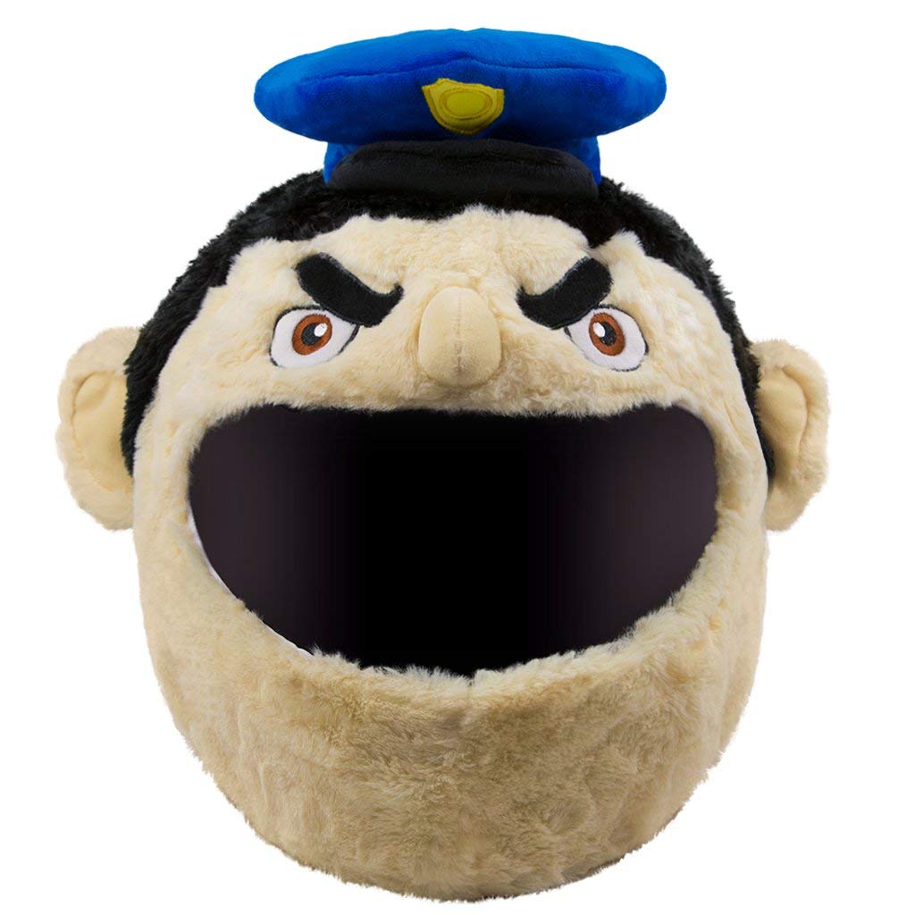 Moto Loot Motorcycle Helmet Cover - Fun Policeman Design, One Size, Made from Durable ABS Material