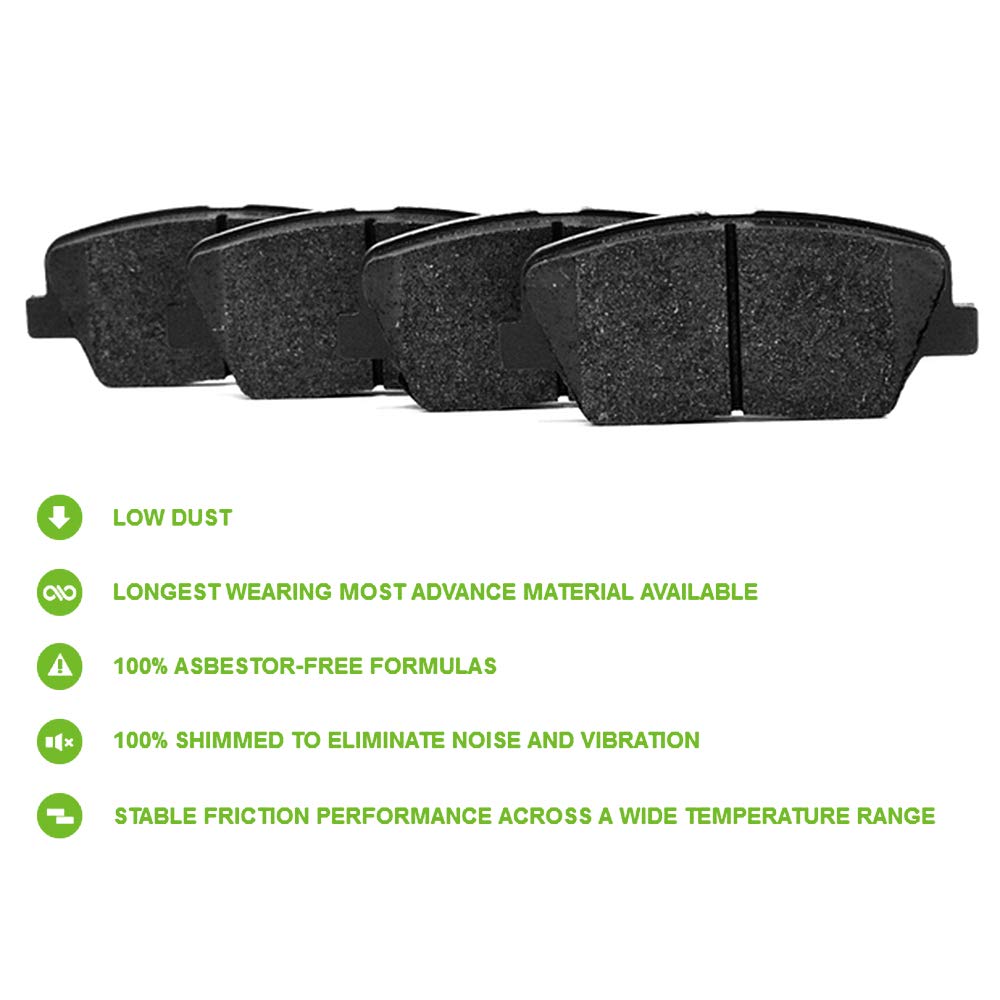 SCITOO Ceramic Brake Pads, 4pcs Rear Brake Pads Brakes Kits fit for 2007-2015 for Audi Q7,2003-2006 2008-2010 for Porsche Cayenn