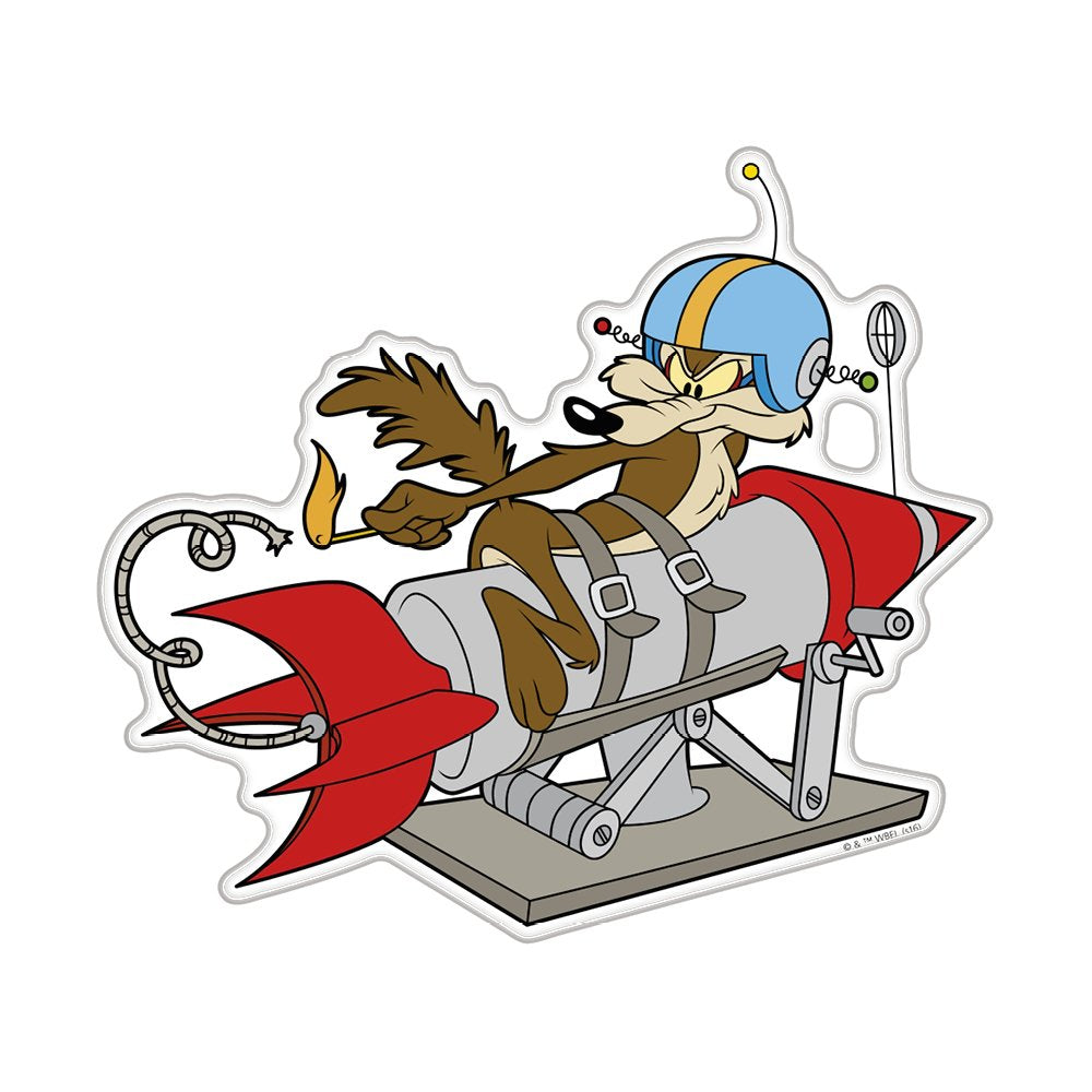 Fan Emblems Rocket Wile E. Coyote Car Decal, Classic Looney Tunes Character (Automotive Domed, Transparent, 5.63 x 6.34 x 0.10 i