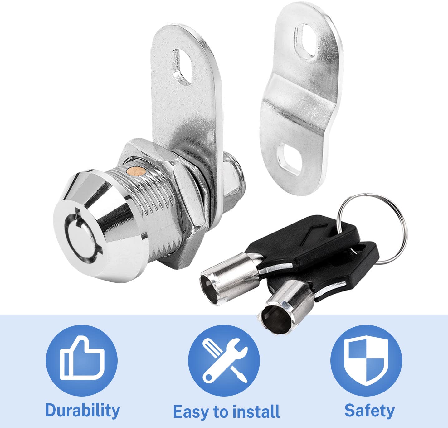 Sissinda Cam Lock Rv Storage Locks Keyed Alike, 5/8'' Fits On 3/8'' Max Door Thickness, Rv Locks For Compartment Door, Camper, T