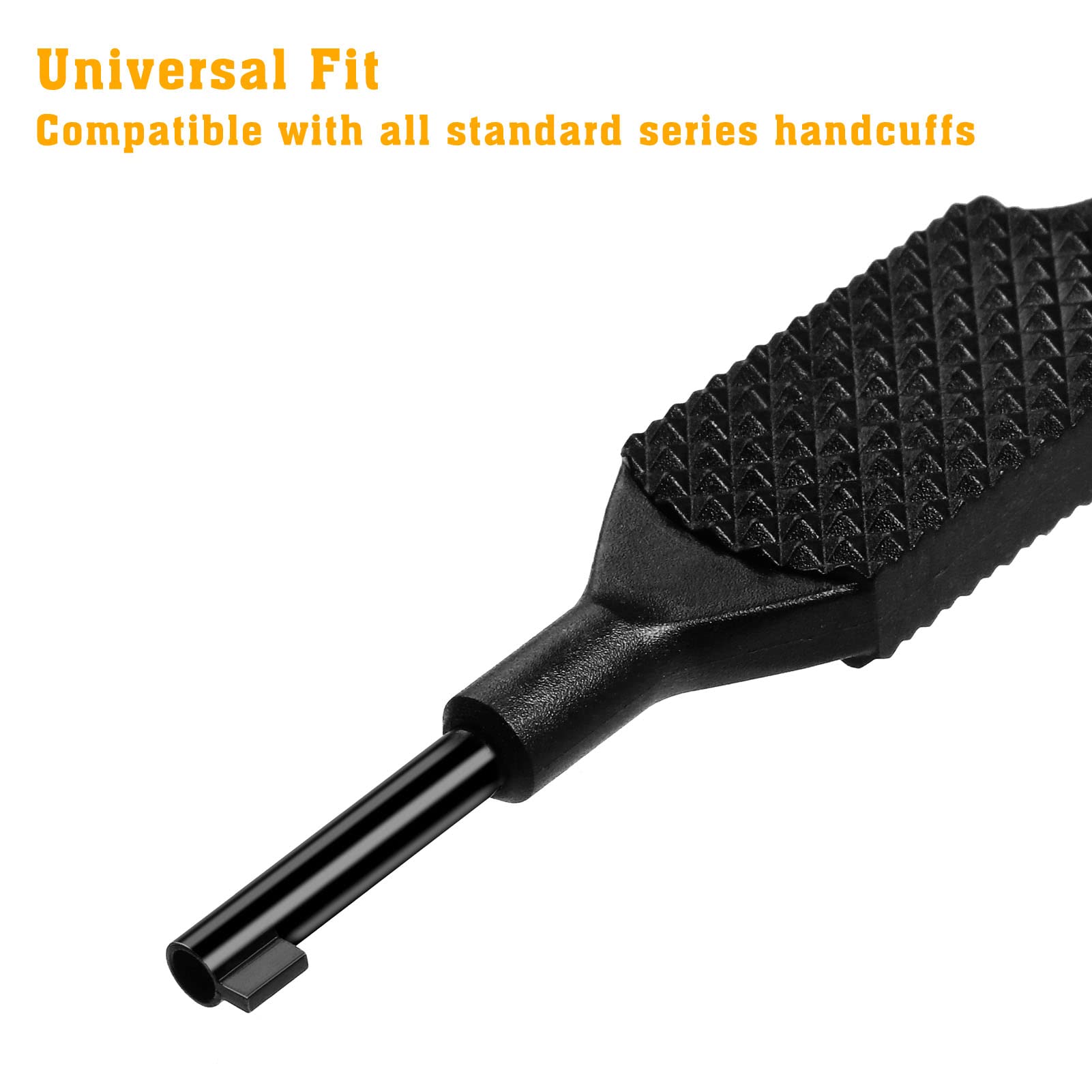 JOTOVO Flat Knurled Swivel Handcuff Key 4" Long, Black Polymer, Model Zt-9p with Detachable Keyring