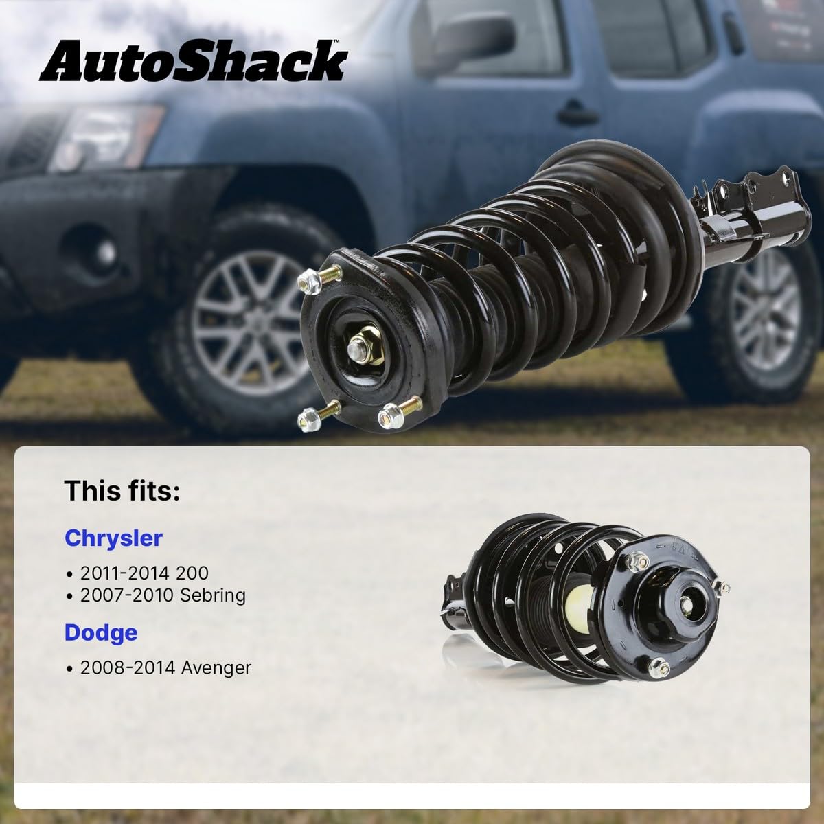 Autoshack Front Complete Struts Coil Springs Assembly Pair Of 2 Driver And Passenger Side Replacement For 2007-2010 Chrysler Sebring 2011-2014 Chrysler 200 2008-2014 Dodge Avenger Awd Fwd Cst494-492Pr