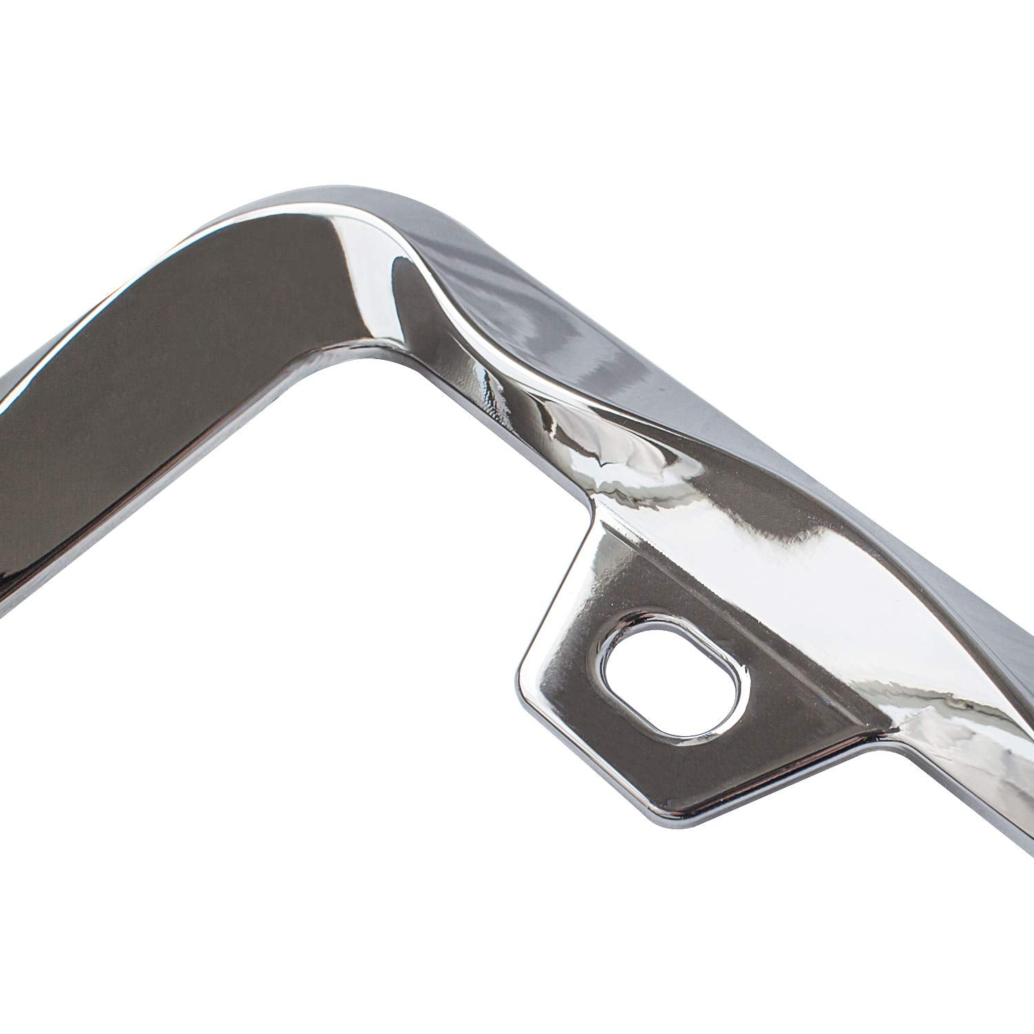 Creathome Chrome License Plate Frame - 3D Curly Wave Pattern, Zinc Alloy Metal, Model CHLPF18003, Size 1