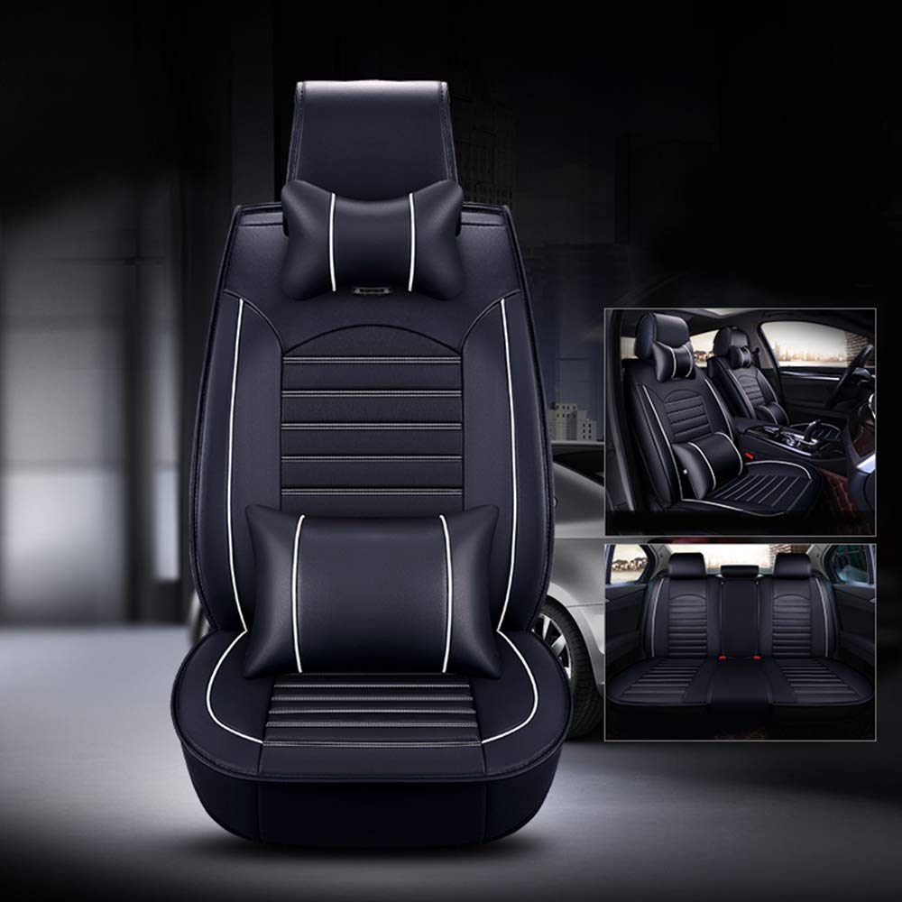 otoez Seat Covers Full Set Faux Leather Car Seat Cover, 5 Seats Universal Waterproof Automotive Seat Protector Front and Back Se