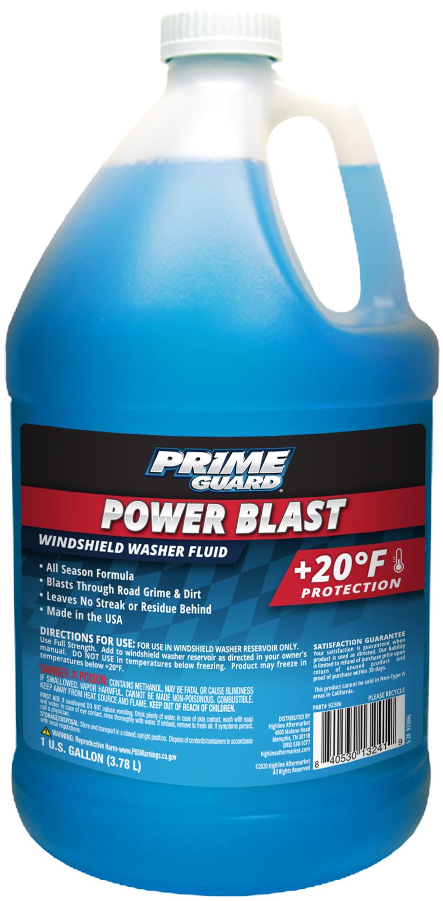 Prime Guard 92306 Power Blast +20F Windshield Washer Fluid - 1 Gallon
