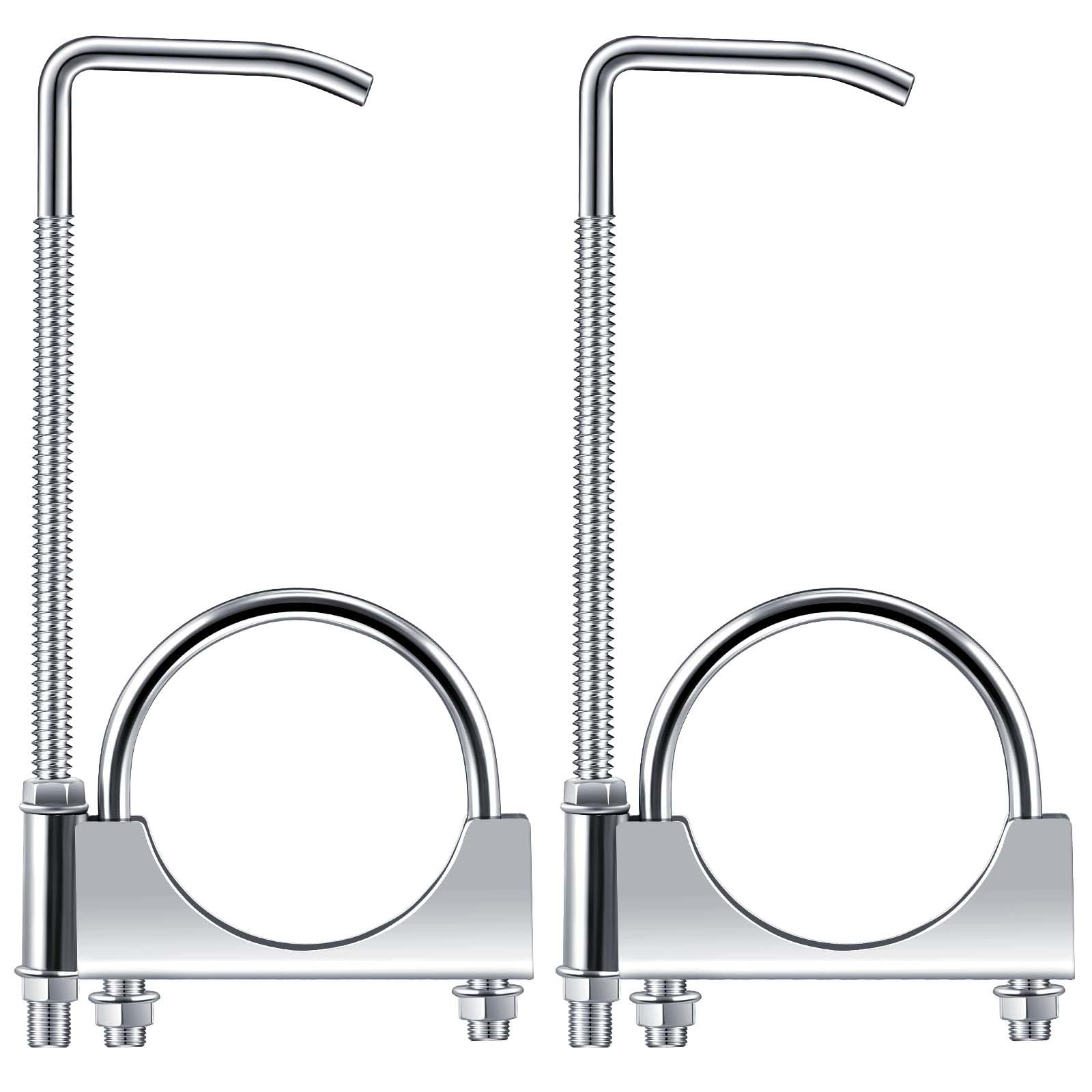 2 Pcs Exhaust Clamp with Hanger, Universal Exhaust Hangers (2.25 Inch)