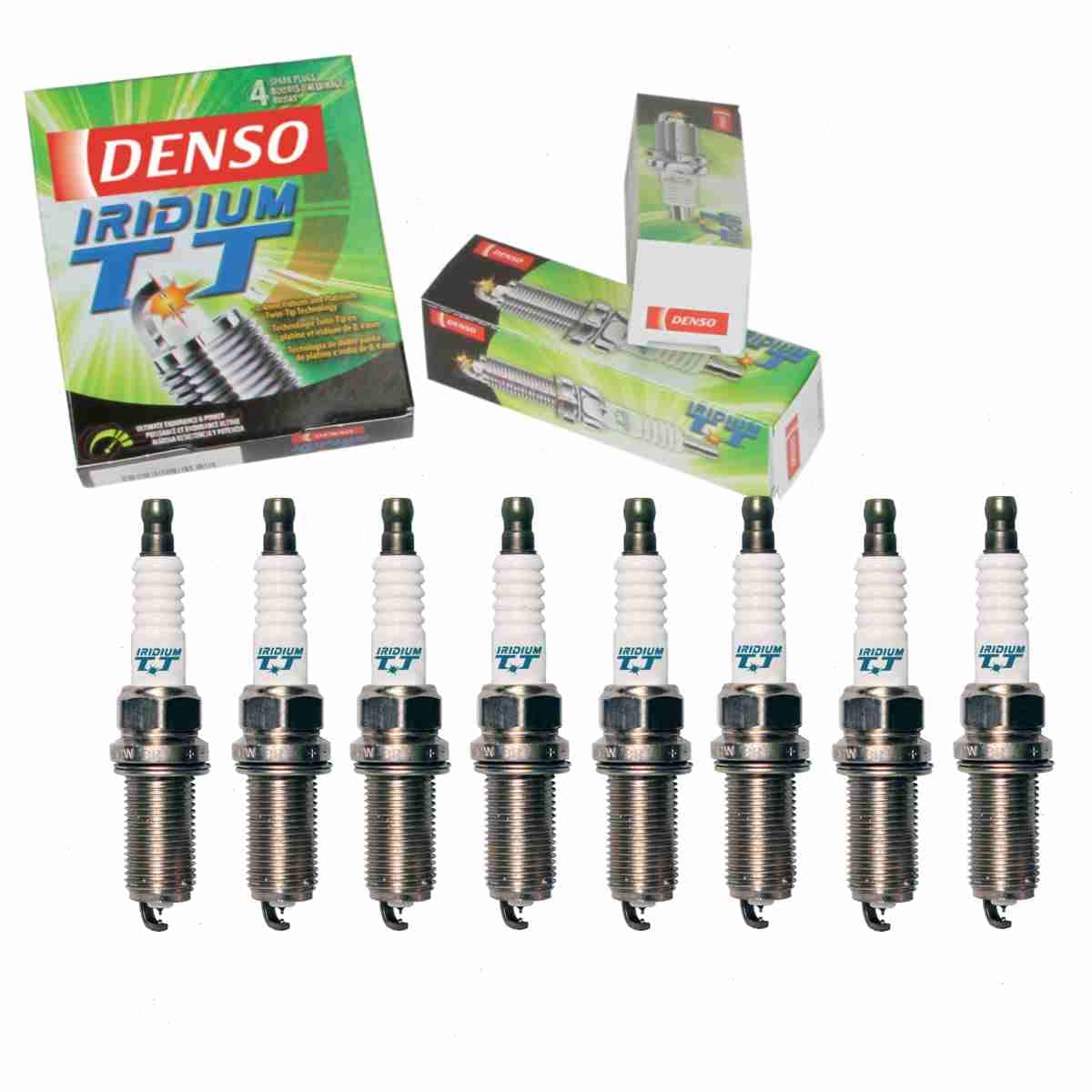 8 pc DENSO Iridium TT Spark Plugs compatible with Toyota Sequoia 4.6L 5.7L V8 2008-2017