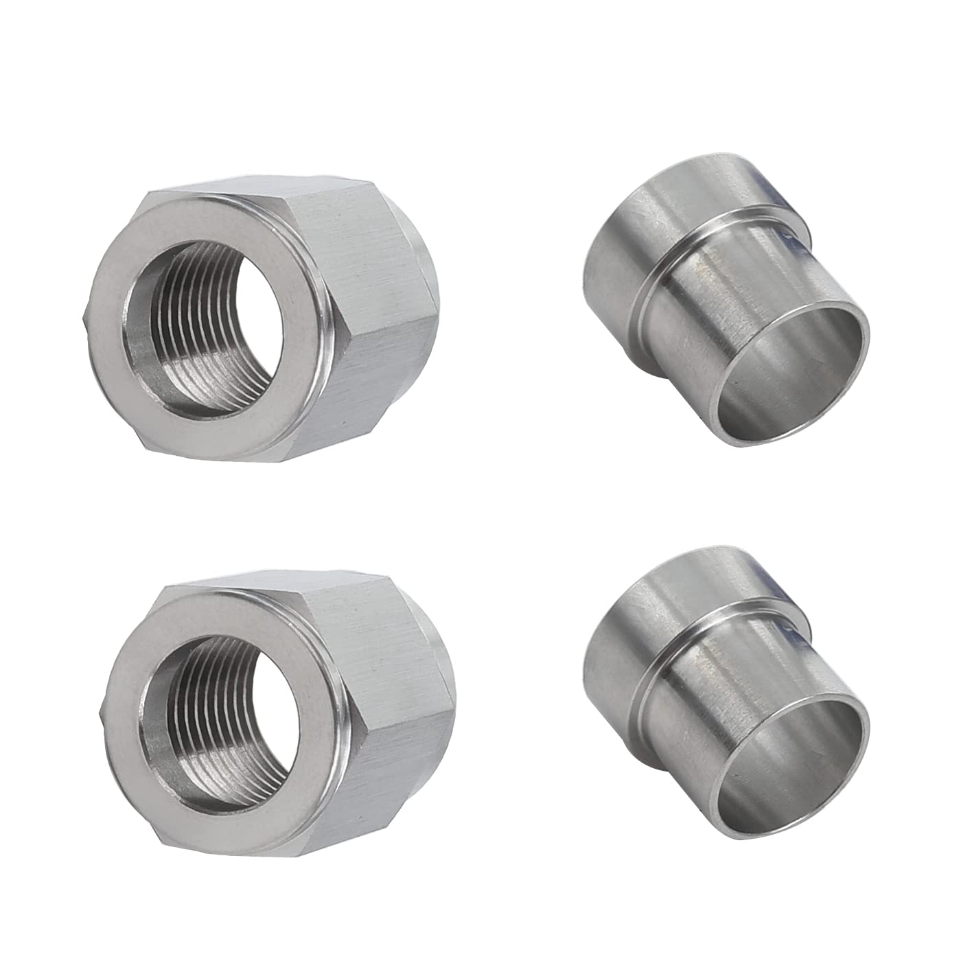 Ac Performance 2Pcs Stainless Steel Hardline Fitting -3 An Female Tube Nut And Sleeve For 3/16'' 4.76Mm Outer Diameter Alloy Tub