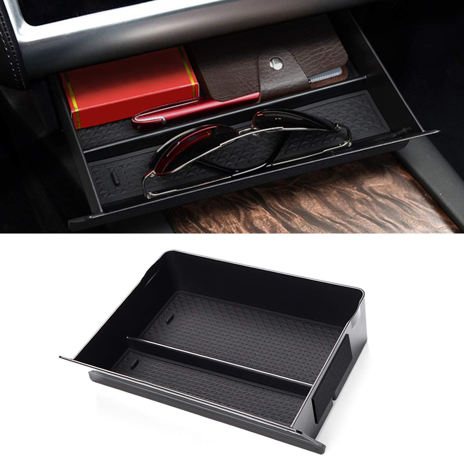 Jaronx Compatible Tesla Model S/X Cubby Drawer, Center Console Organizer Storage Box, 2012-2019, 2020, 2021