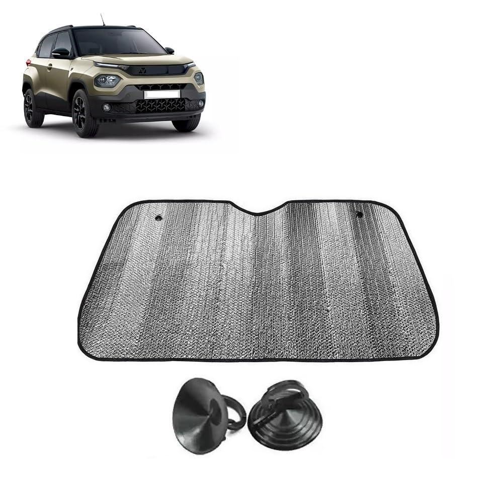 Car Windshield Sun Shade UV Rays Protector Silver Sunshade Solar Reflective suitable for Tata Punch
