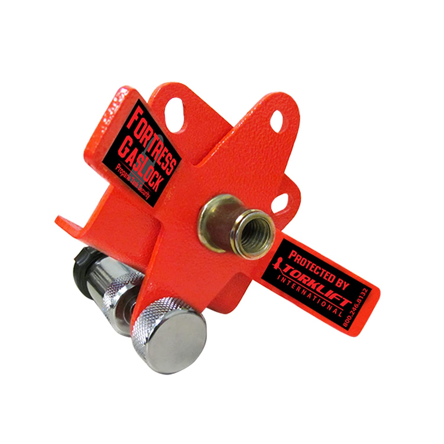 Torklift A7702 RV Propane Cylinder Lock, Aluminum, Red, 1/2" Size