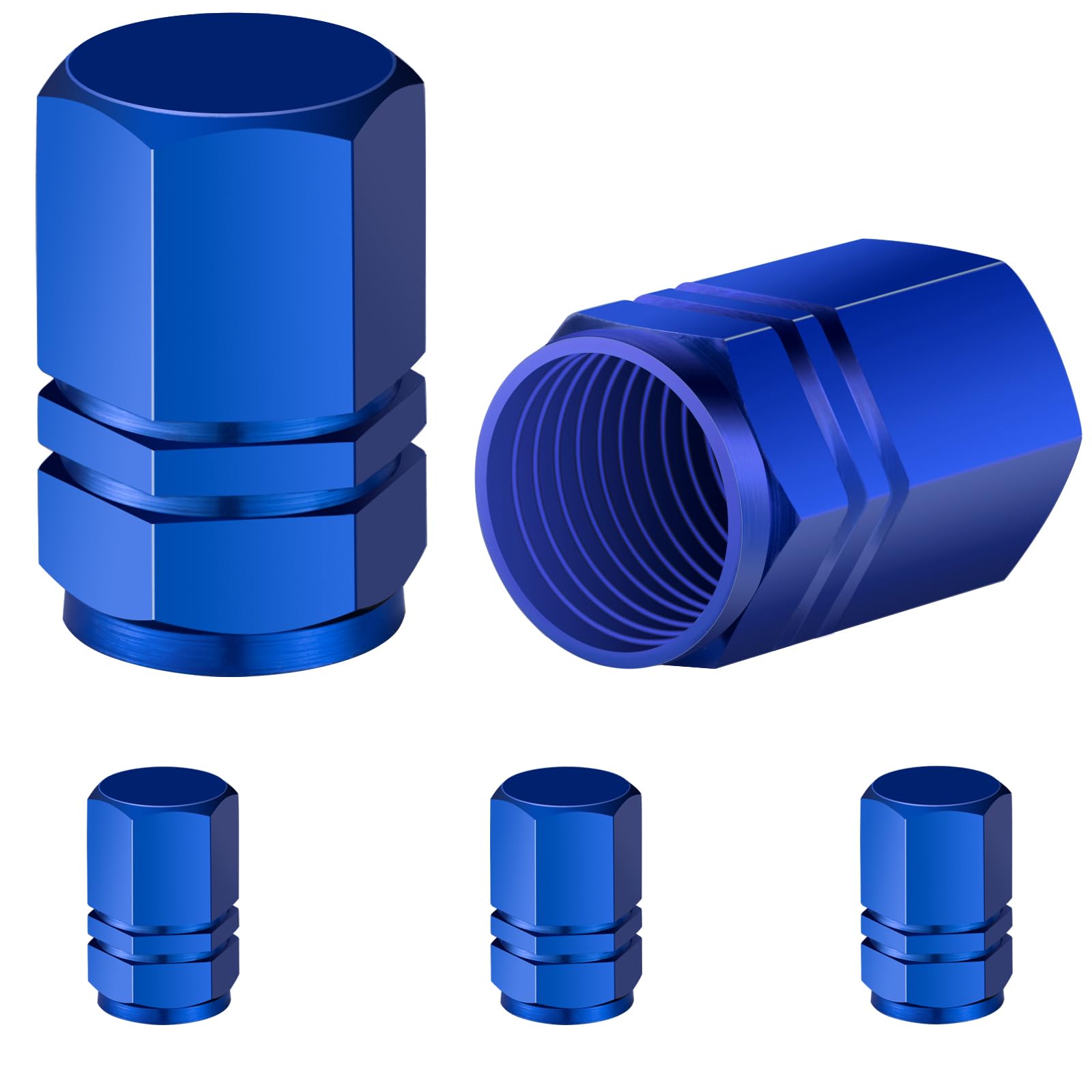 Auto Tire Valve Stem Caps: Blue Tire Air Pressure Caps| Schrader Valve Cap, Universal Stem Covers for Car Bike Bicycle Truck Mot