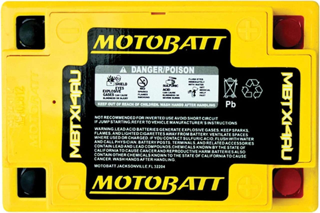 Motobatt Mbtx14Au (12V 16.5 Amp) 190Cca Factory Activated Quadflex Agm Battery