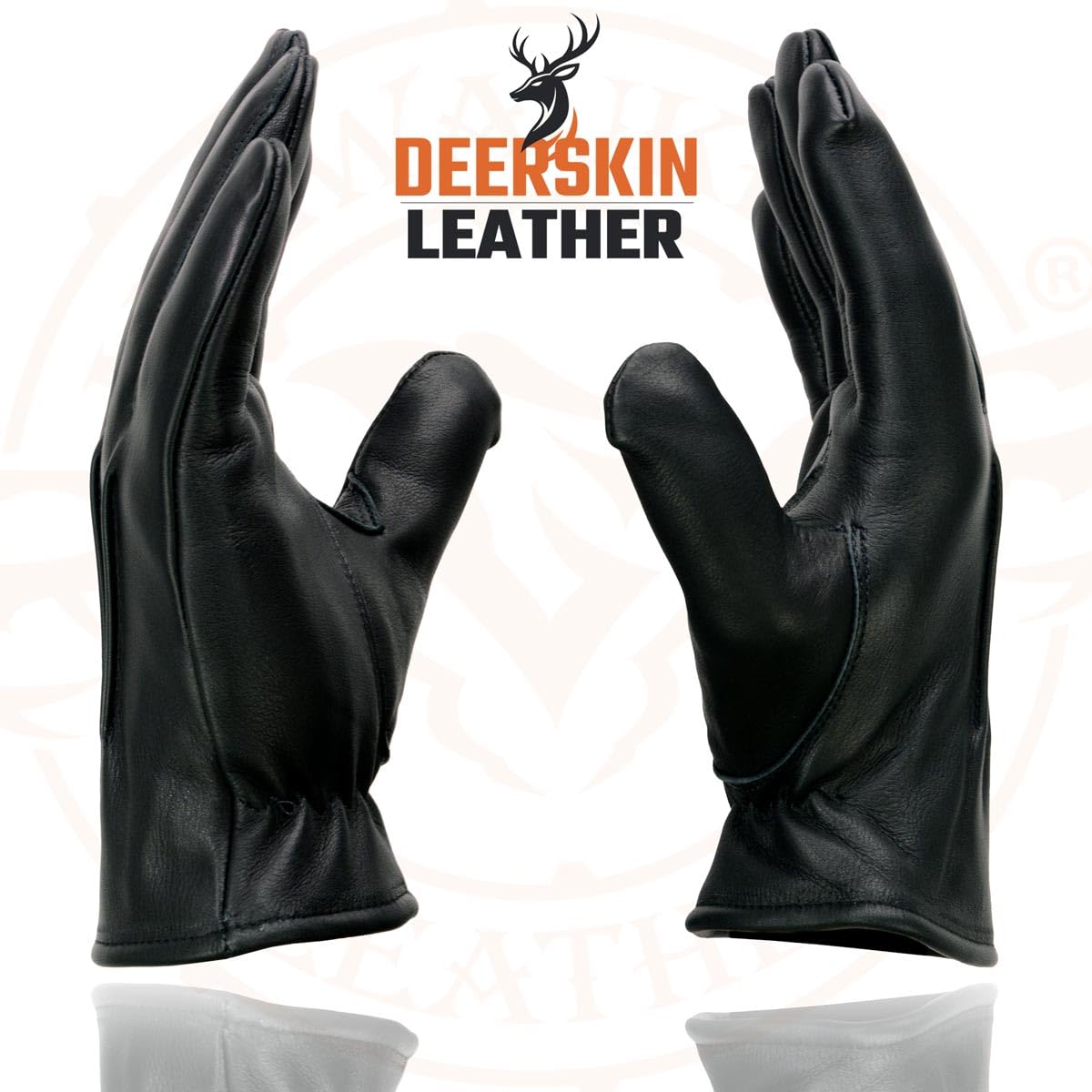 Milwaukee Leather Men's SH865 Black Thermal Lined Deerskin Motorcycle Gloves - Large