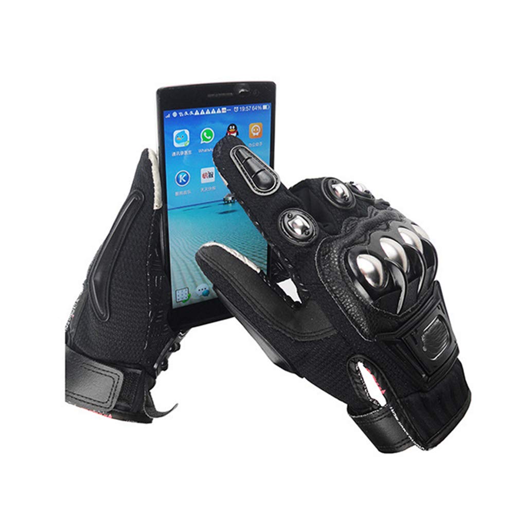 Steel Outdoor Knuckle Motorcycle Motorbike Powersports Safety Gloves (Xx-Large, Black)