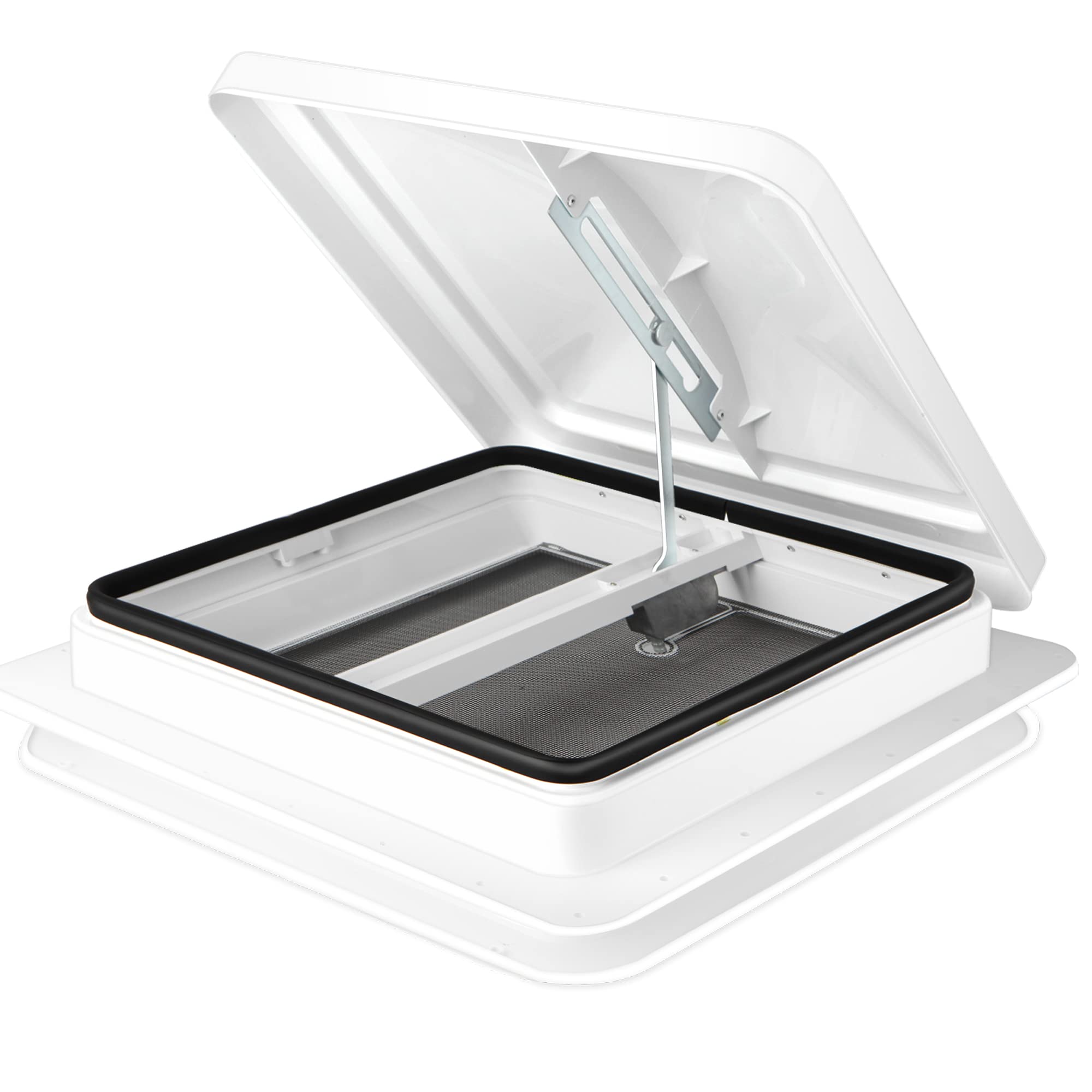 Livpow RV Trailer Roof Vent - Manual 14"x14", White, Plastic, Model A012