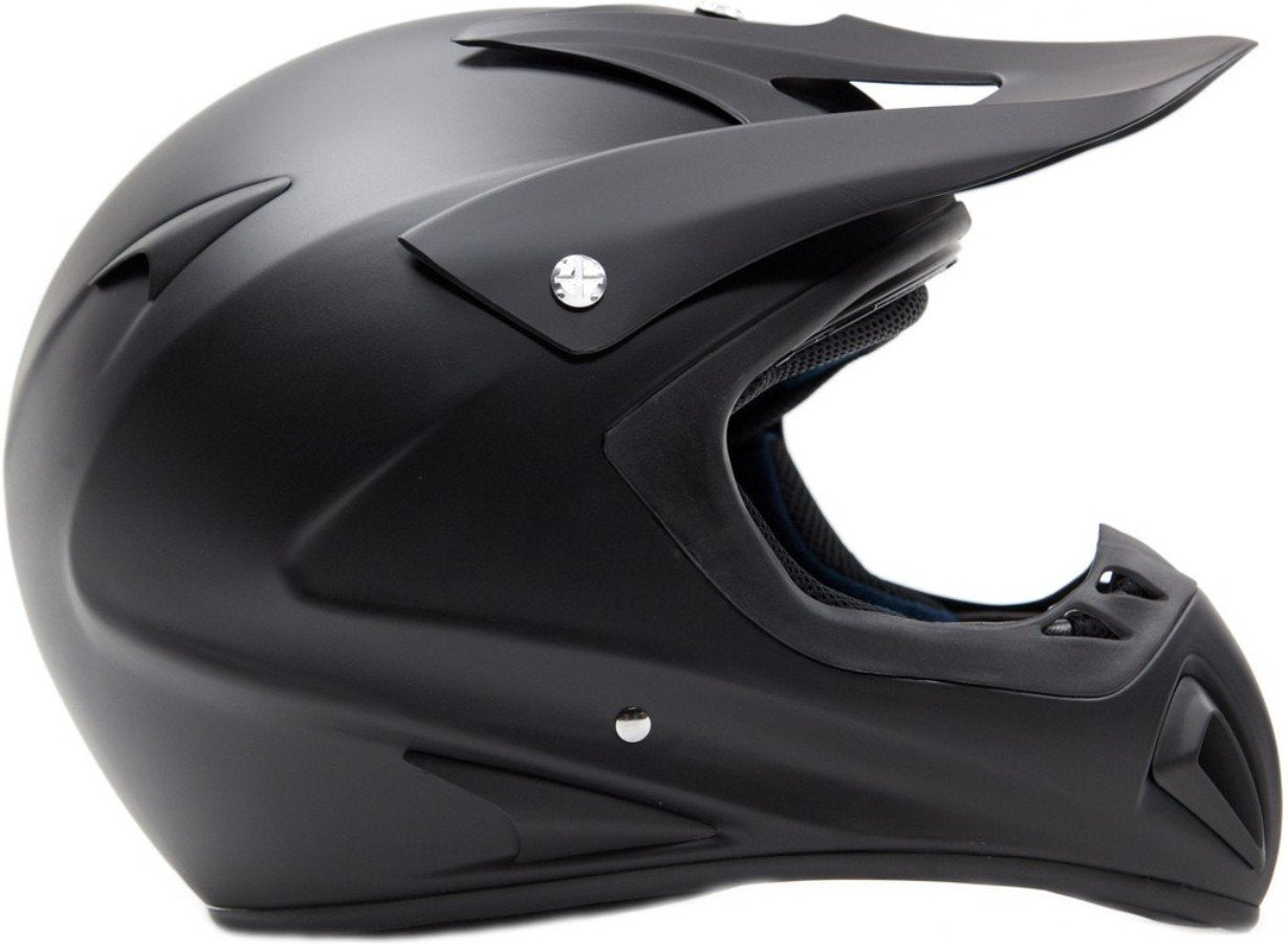 Typhoon Adult Atv Mx Helmet Goggles Gloves Gear Combo Matte Black Blue ( Small )