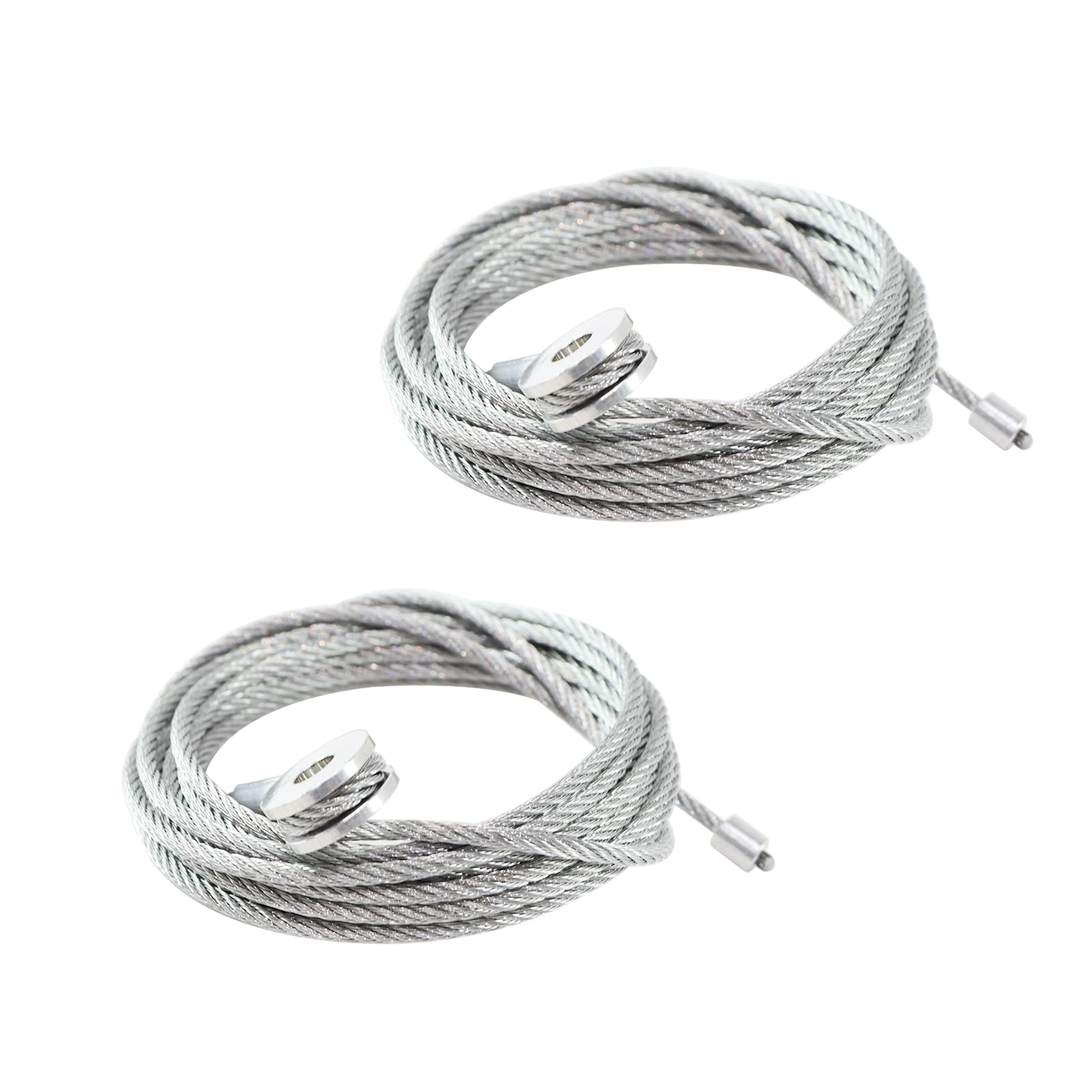 LAFORMO Cargo Trailer Ramp Door Cable Replacement Kit, Silver, 150 Inch, Model LFMOT001558, Pair (2) Cables