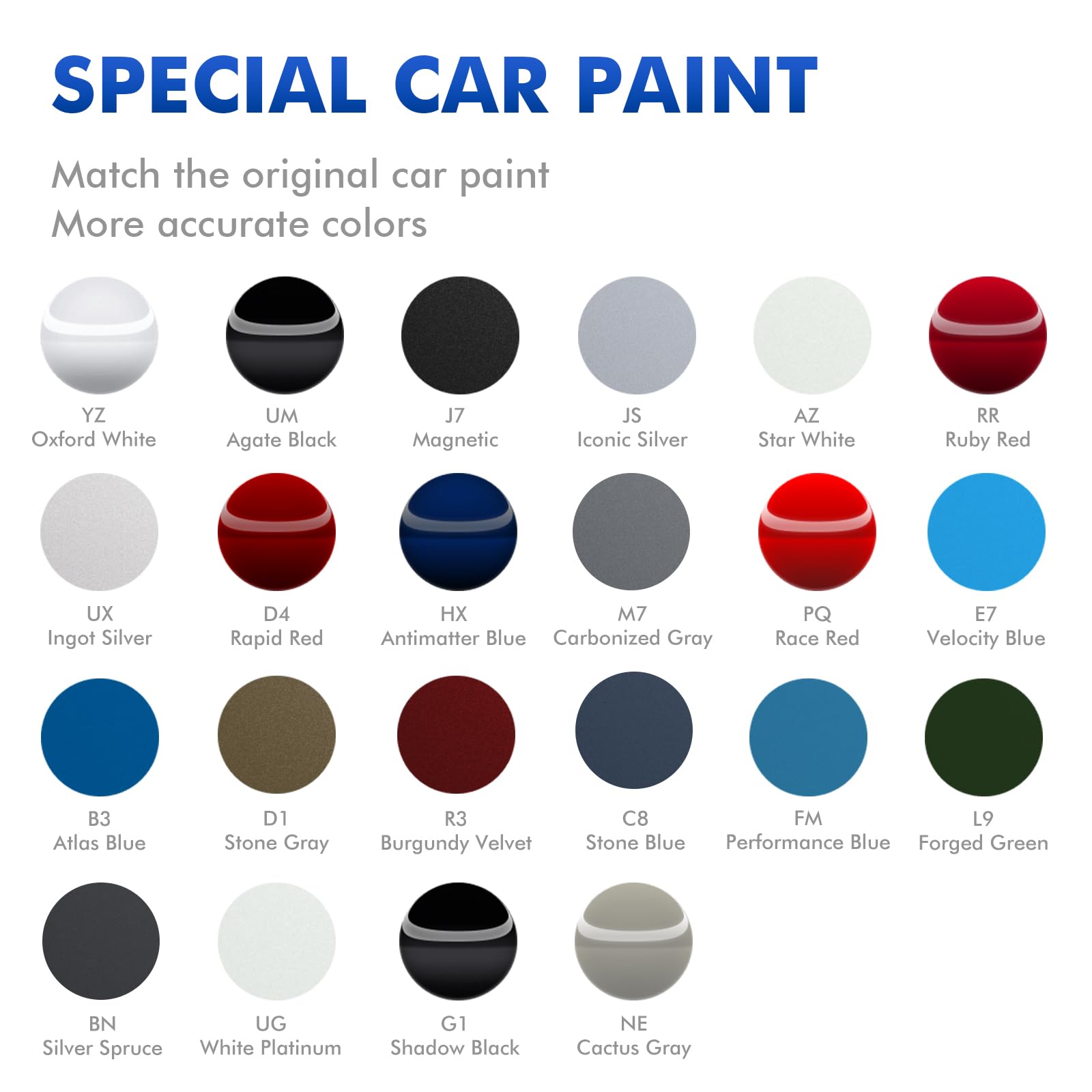 XTryfun E7 Velocity Blue Touch Up Paint for Ford, DIY Car Paint Scratch Repair Kit, Automotive Paint, Quick & Easy Fix Scratch R