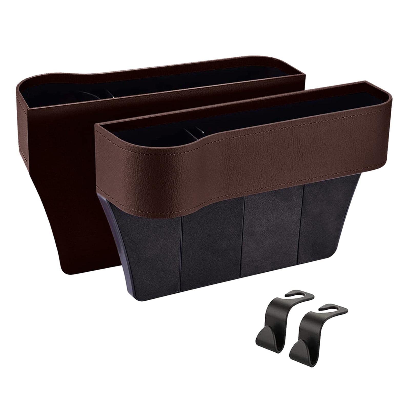 THE STYLE SUTRA Auto Car Seat Multifunctional Organizer Storage Box For Cellphones Keys Brown | 1 X Storage Box Main Driver 1 X 