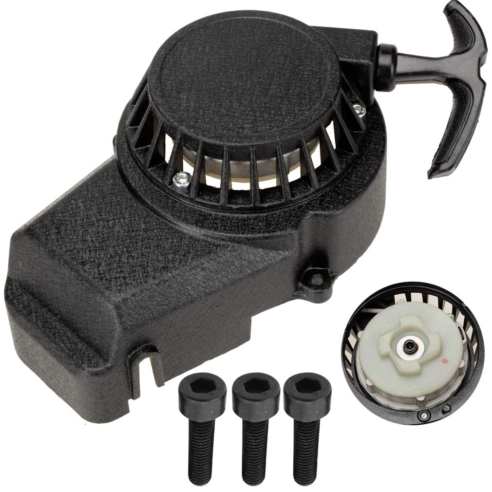 HIAORS Alloy Pull Starter for 47cc-50cc 2-Stroke Mini Dirt Bikes - Black, Model 77ed0191