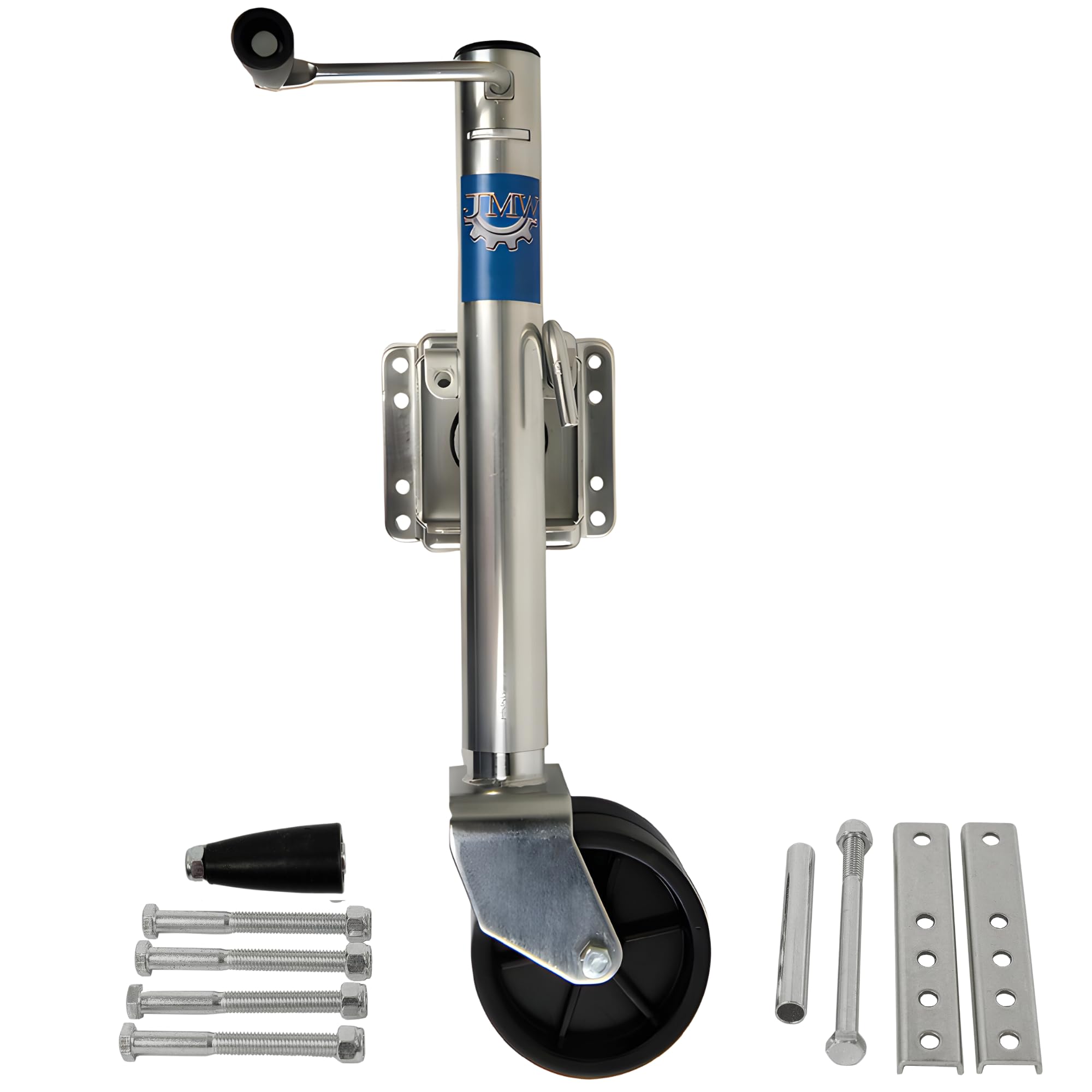 Jeremywell 2000Lbs Trailer Jack With Double Wheel, Adjustable 12'' Lift Travel, Boat On For Boat Rv Utility, Swivel Tongue Towin