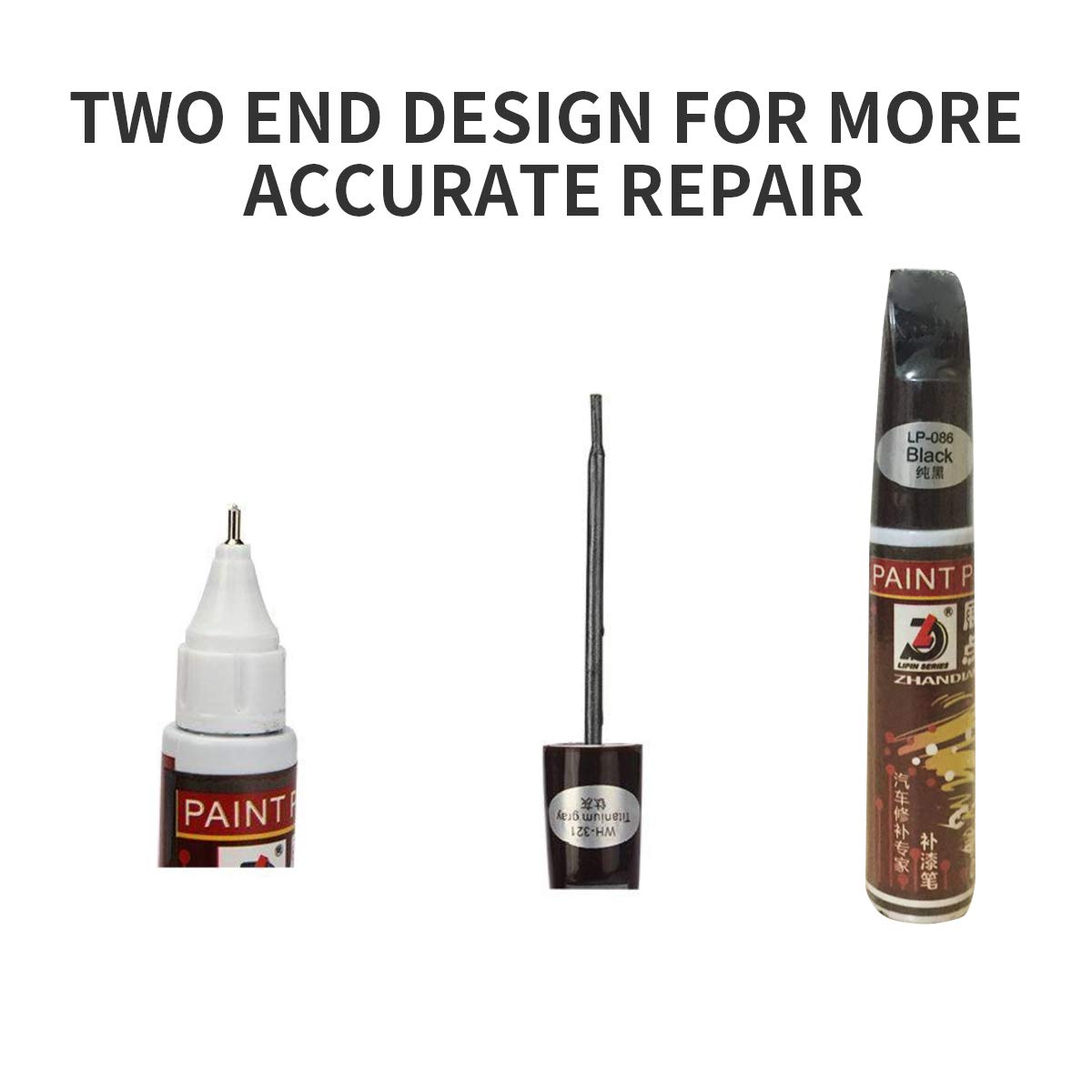 Fill Paint Pen Car Scratch Repair Black Touch Up Paint Special-Purpose Paint Touch-Up Pen Multi-Color Optional For Various Cars (Silver Black)