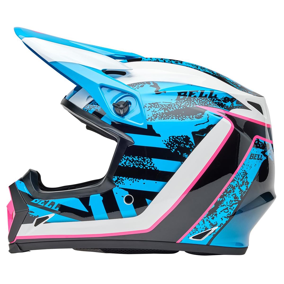 BELL MX-9 MIPS Dirt Helmet - Large, Polycarbonate, Gloss Breakdance Blue/Pink, Model 7164061