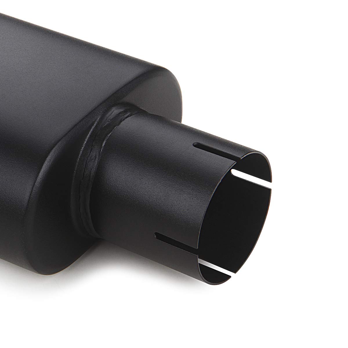 A-KARCK Square Exhaust Tip - 2.5" Inlet, 3"x5.5" Outlet, 9.5" Long, Black Coating, Stainless Steel, Clamp-on