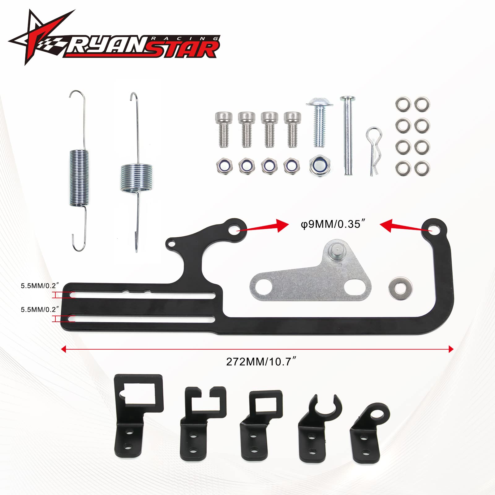 RYANSTAR RACING Carburetor Throttle Cable Mount Kit for TH350 C10 700R4 Automatic Transmissions