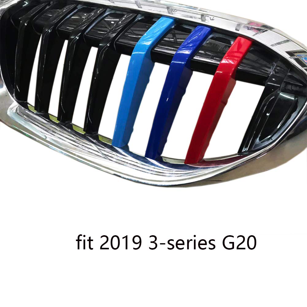 Lanyun Compatible With 2019-2022 Bmw G20 Grill 3 Series Accessories M Color Grill Insert Trims Grill Stripes Compatible With Bmw