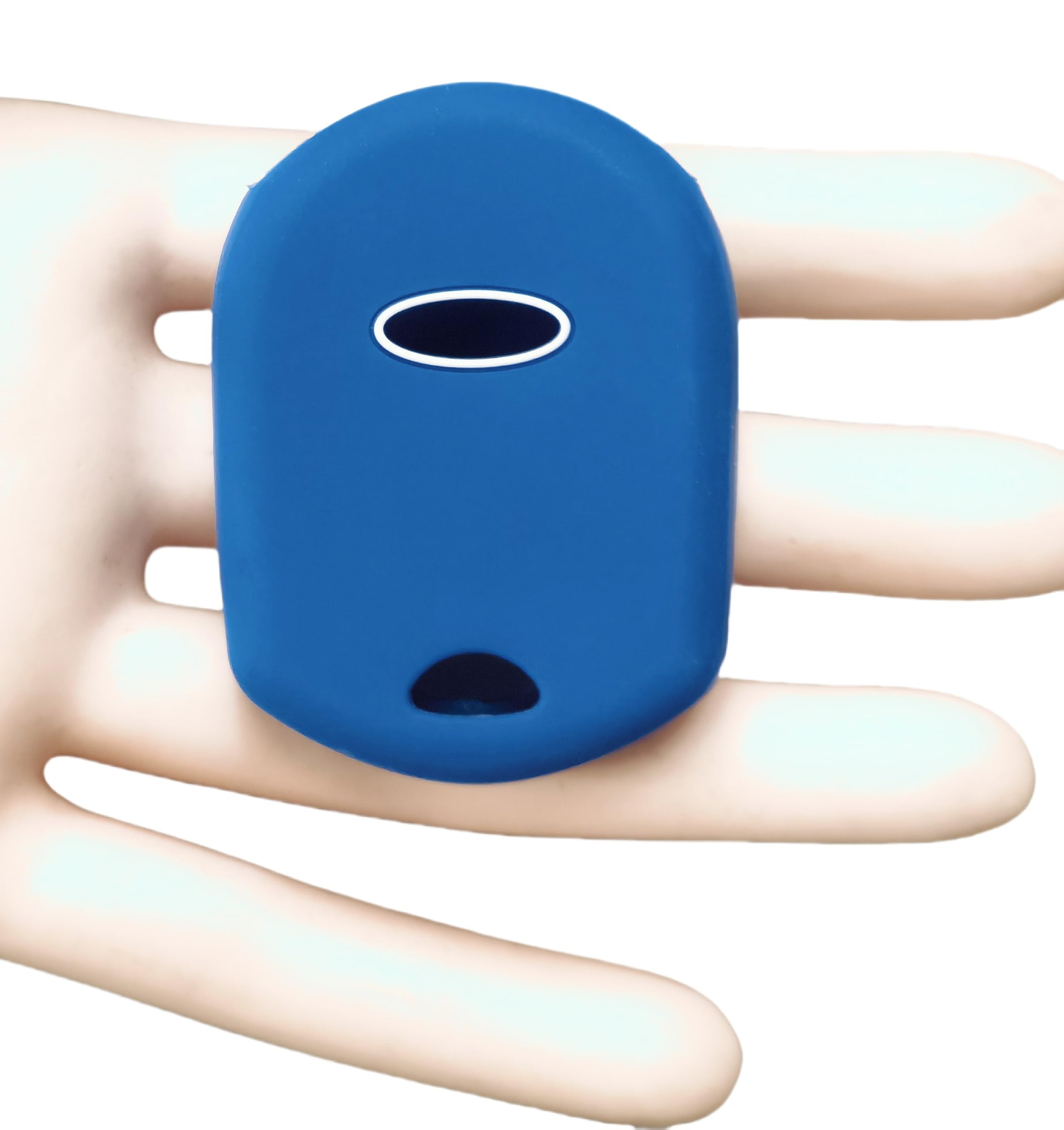 RUNZUIE Silicone Key Cover for Ford Vehicles, Small Size, Blue Rubber, 4 Buttons