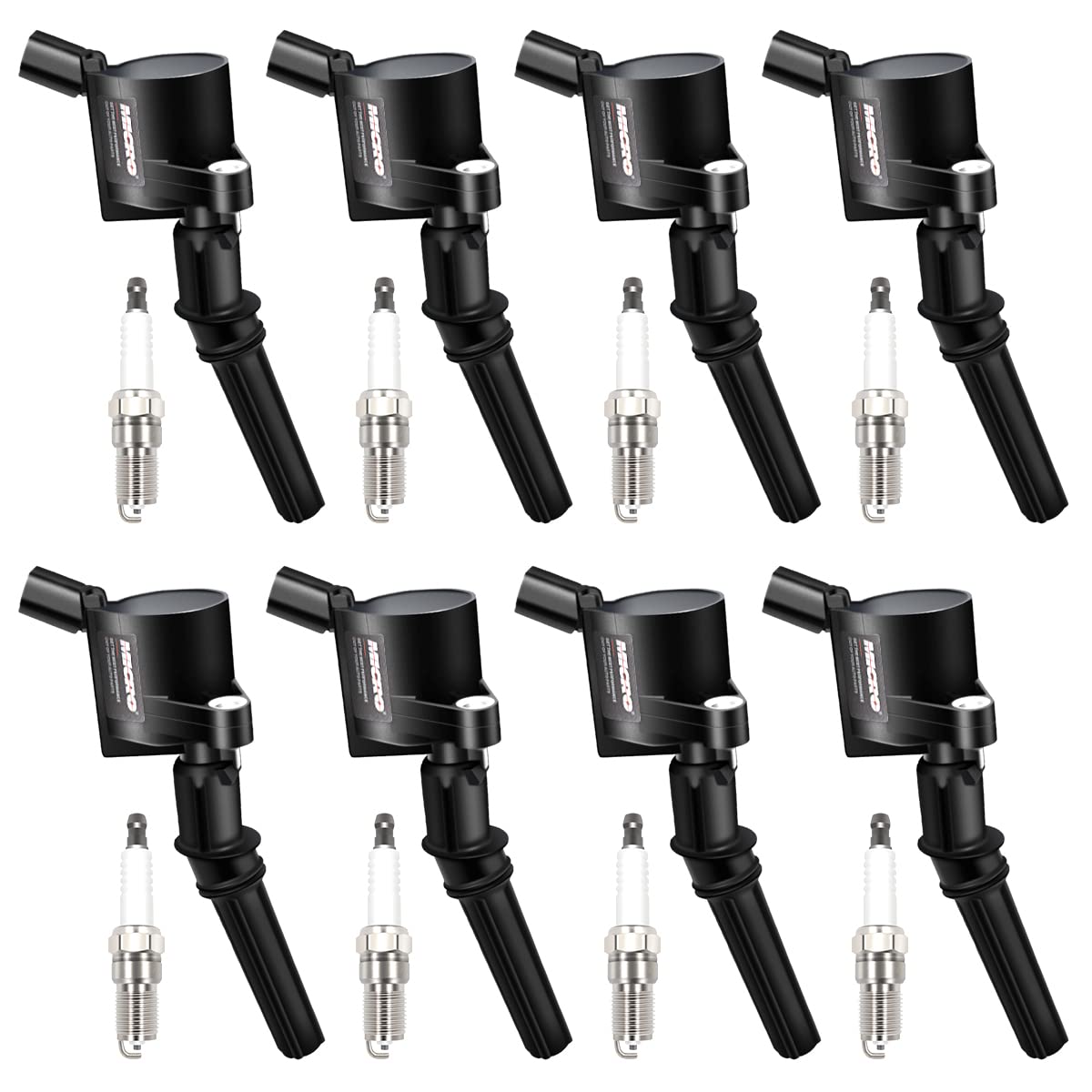 MAS Ignition Coils DG508 & Motorcraft Spark Plugs SP413 for Ford F-150, Mustang V8 4.6L - Pack of 8