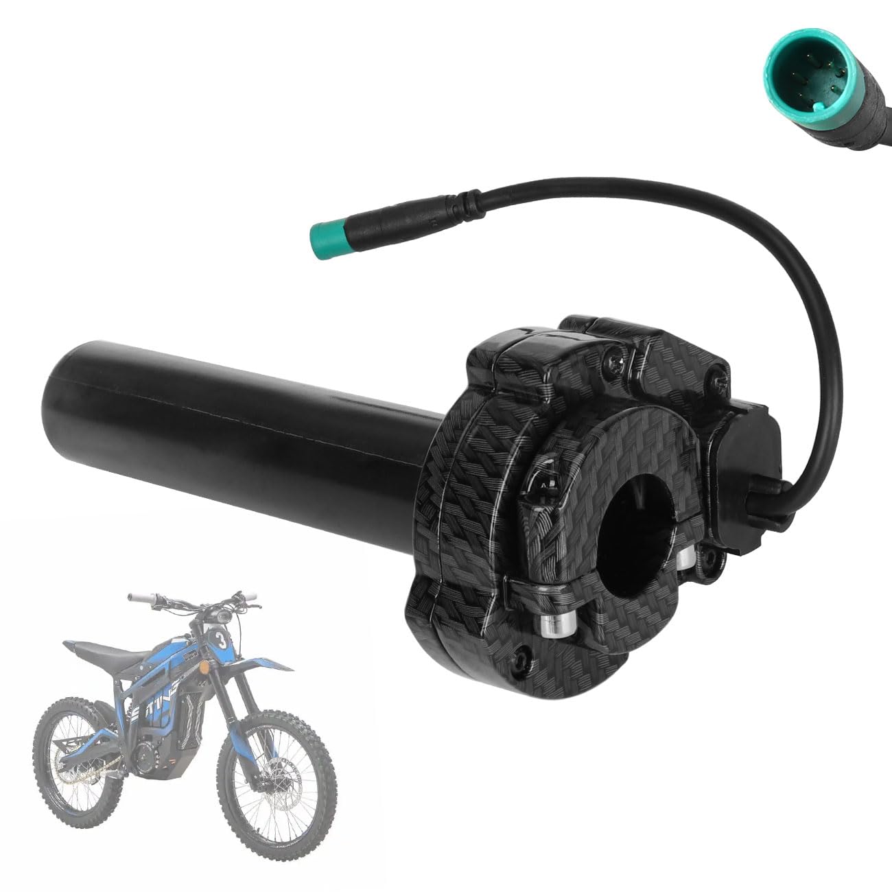 Throttle Handle Twist Grip Carbon Fiber Pattern for Talaria 5 Pin 5-Wire Interface for Talaria Sting MX3 MX4 MX5 Electric Dirt B