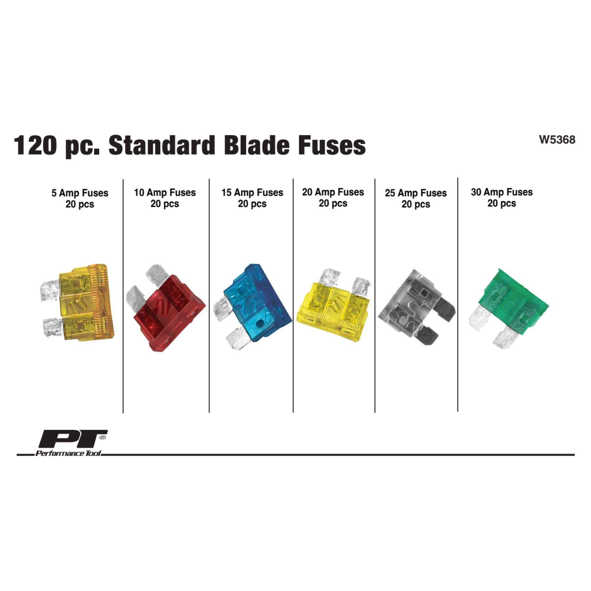 Performance Tool W5368 Performance Tool Ato Fuse Assortment - 120 Piece