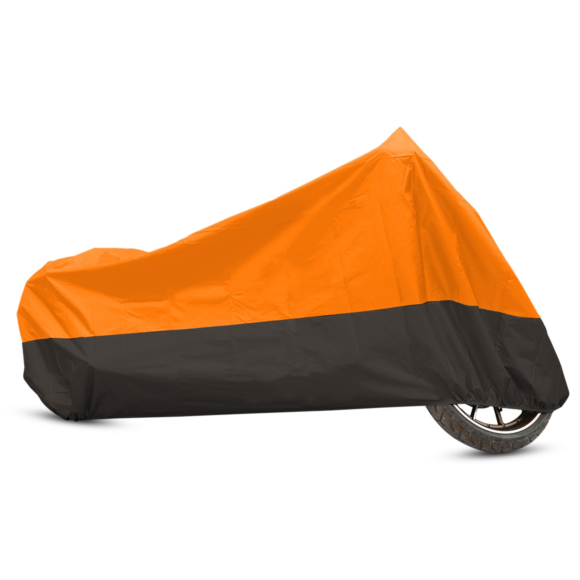 Uxcell Motorcycle Cover Motorbike Full Cover Outdoor Waterproof Rain Dust Protector 190T Xxxl Orange Black For Harley Touring Fo
