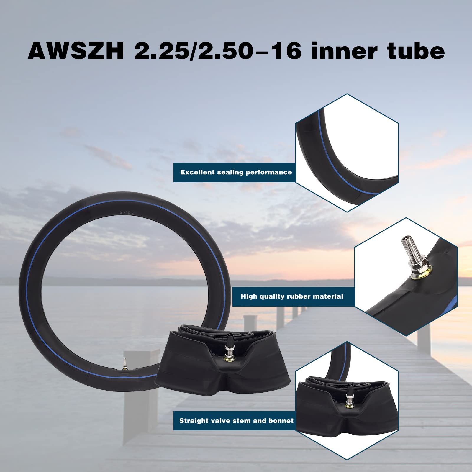 AWSZH 2.25/2.50-16 Inner Tube Compatible with XR 75 80 CRF 80F Dirt Bike Pit Bikes Off Road Motorcycle 70/90-16 Motorcycle Tire