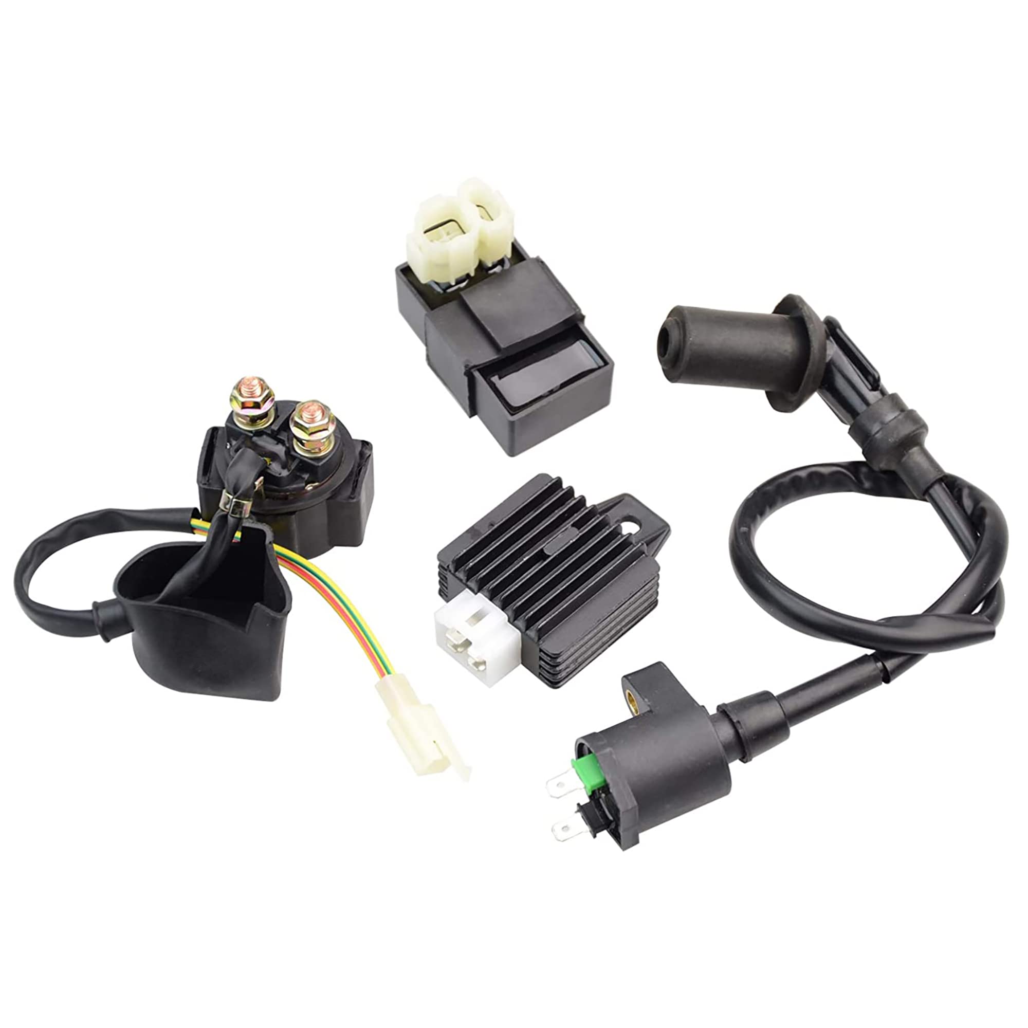 Goofit Ignition Coil Cdi Solenoid Relay Voltage Regulator Kit For Gy6 50Cc 125Cc 150Cc Engine Atv Go Kart Dirt Bike Pit Bike Sco