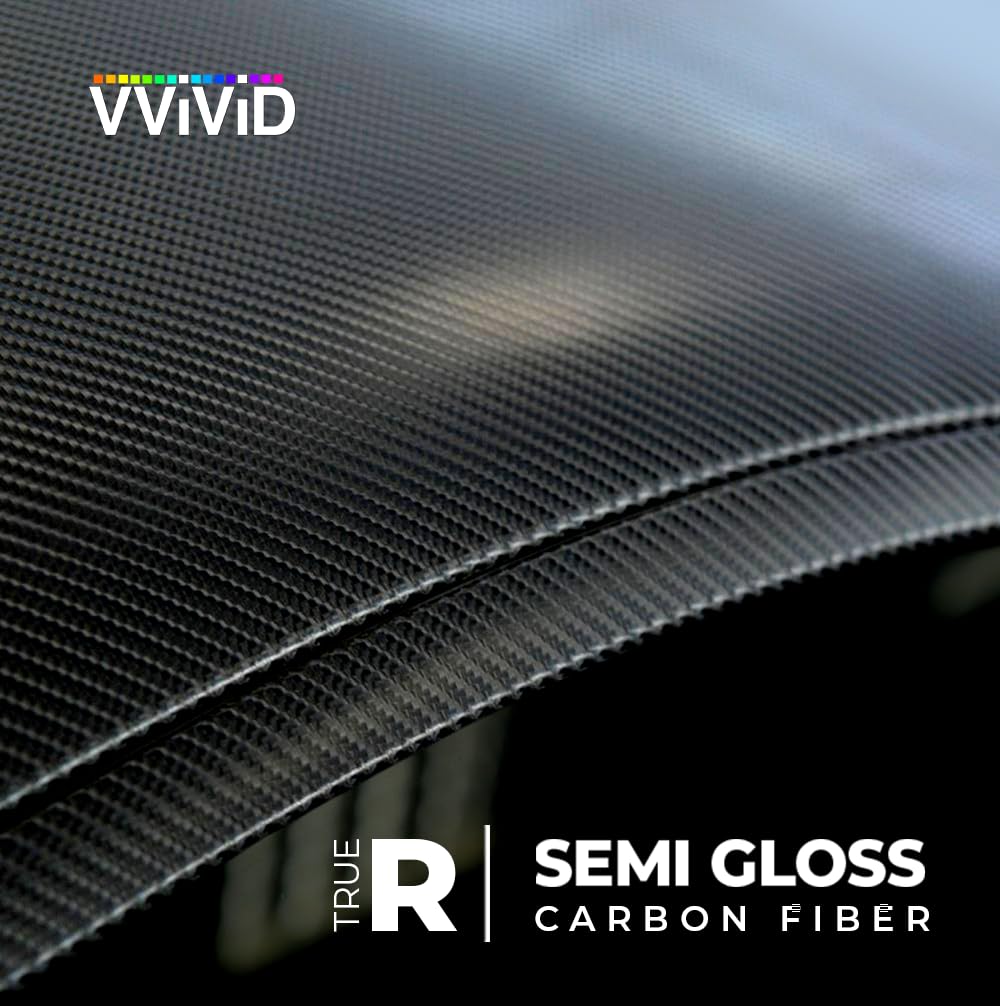 Vvivid Black True R Carbon Fiber Vinyl Wrap Roll With Air Release Technology (4 Foot By 5 Foot)