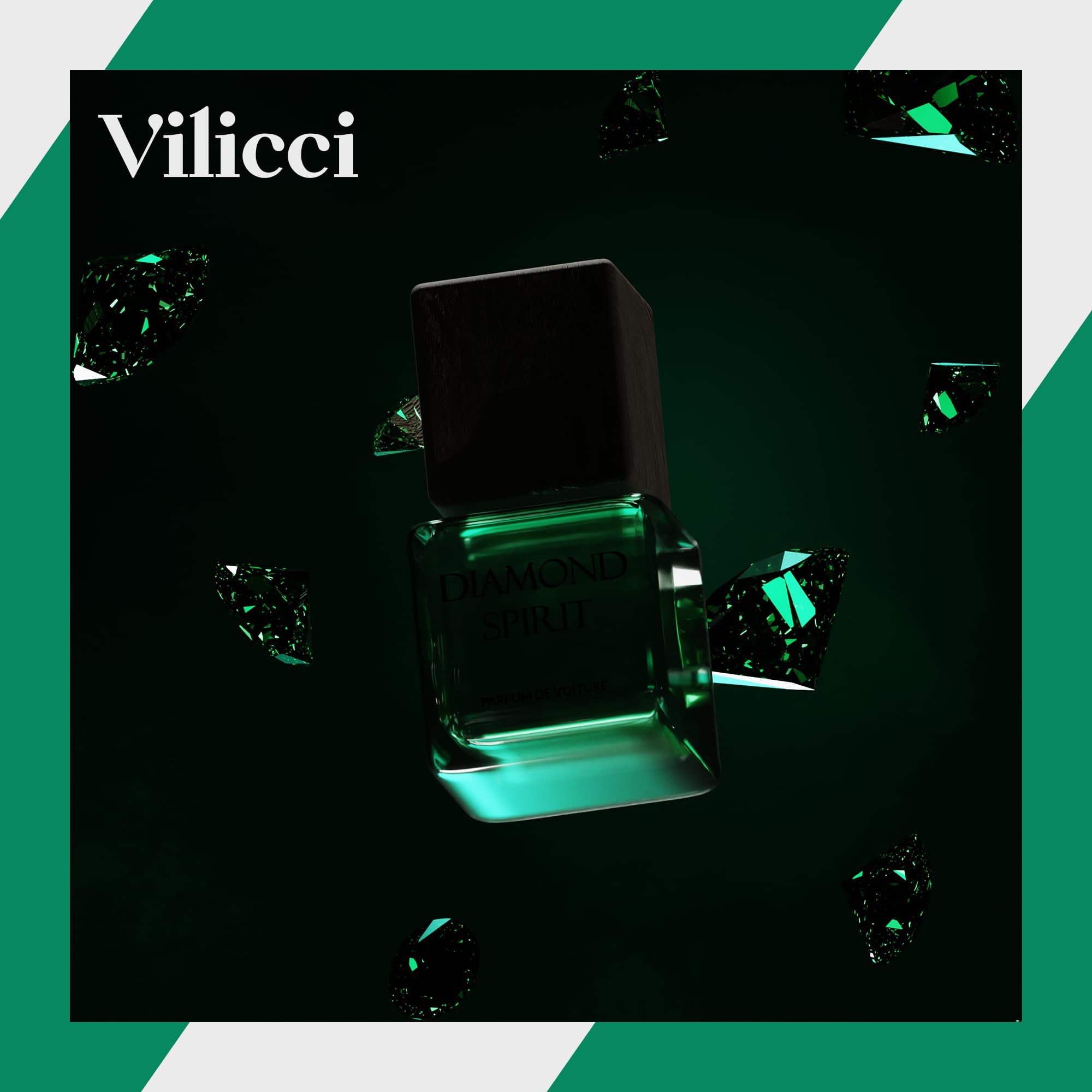 Vilicci Car Air Freshener, Diamond Spirit Scent, Durable Car Hanging Air Freshener, Premium Car Hanging Air Freshener, Long Last
