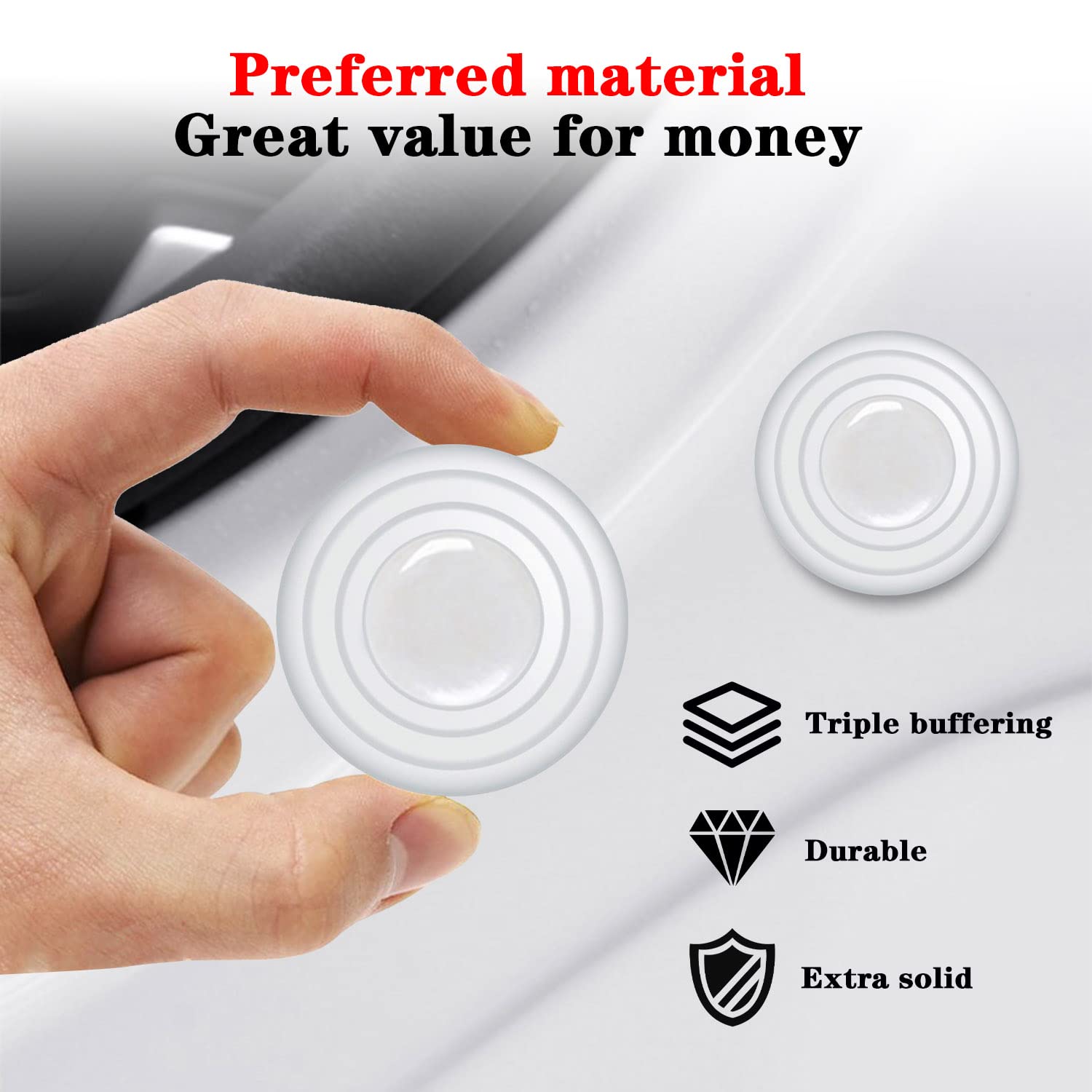 Jeseny 20 Pieces Car Door Anti-Shock Gasket, Pvc Acoustic Cushioning Muffler Mat, Door Side Anti-Collision Protection Sticker, C