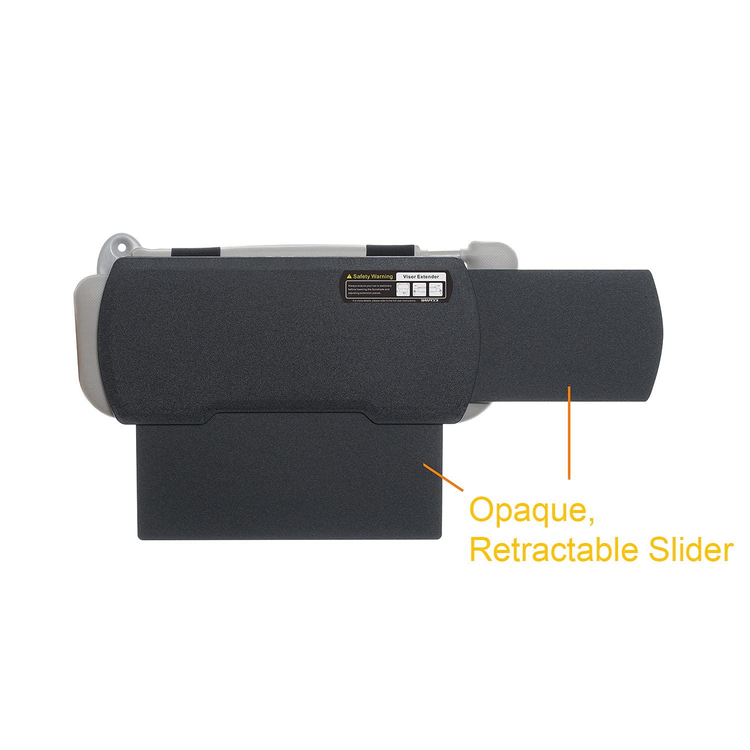 WANPOOL Car Visor Sunshade Extender, Anti-Glare Blocker, Black, Model WP-6, Polypropylene, 1 Piece