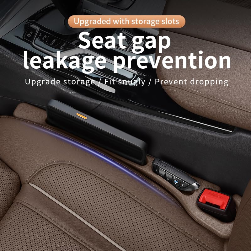 Car Seat Gap Filler 2 Pack, Universal Fit Pu Leather Car Seat Gap Plug To Fill The Gap Between Seat And Console, Car Seat Crevic