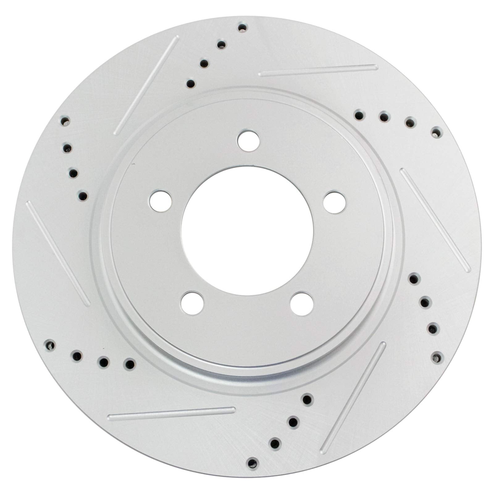 Trq Front Performance Brake Rotors Set Premium G-Coated Cross Drilled & Slotted Compatible With 2006-2010 Ford Explorer 2007-201