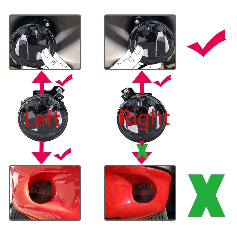 Grand Orange Front Bumper Fog Lights Compatible With 2001-2003 Dodge Durango /2001-2004 Dakota Pickup Truck Suv Smoke Lens Lh &