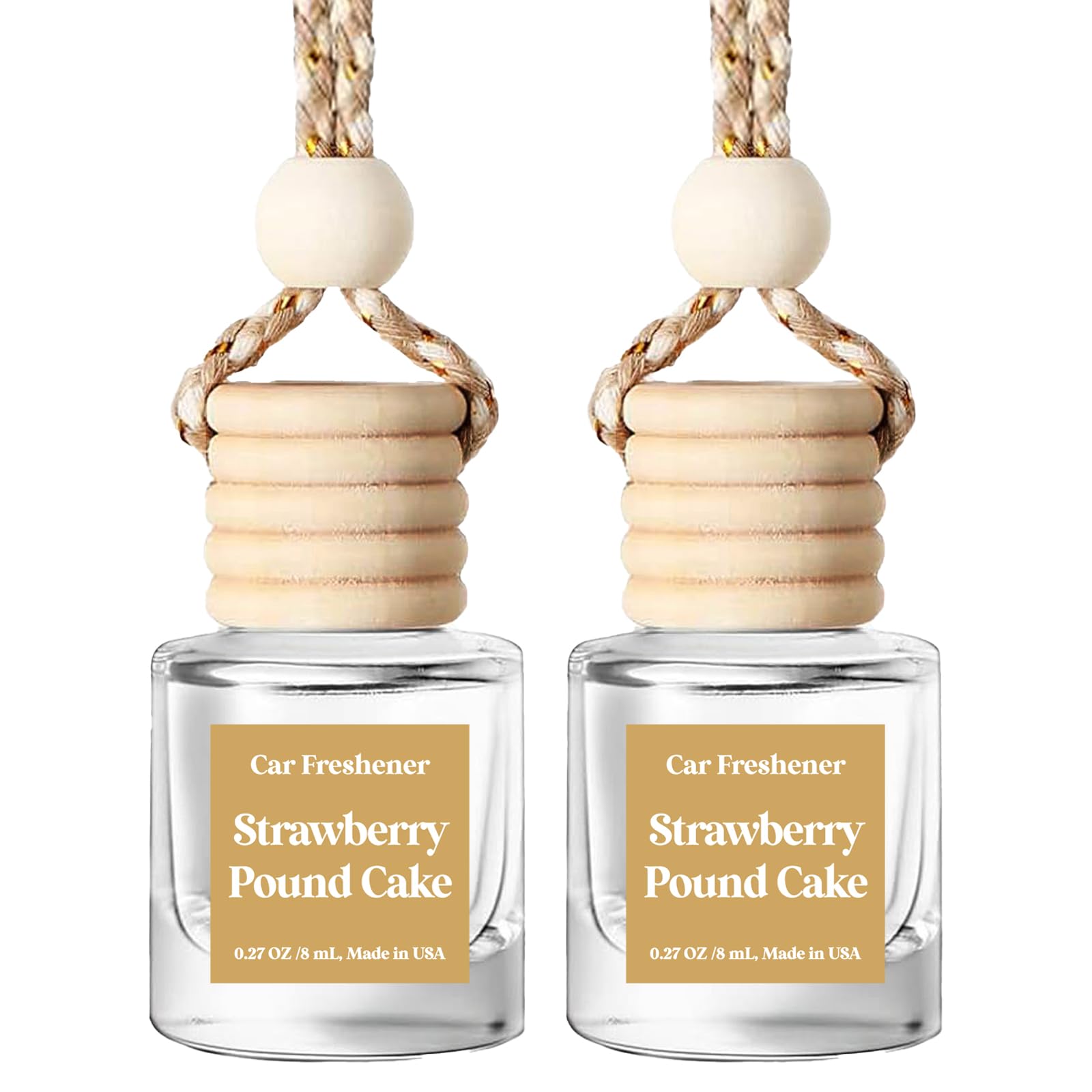 Car Air Freshener Hanging, Essential Oil Diffuser For Car, Strawberry Pound Cake Car Air Freshener Cute, Long Lasting Air Freshe