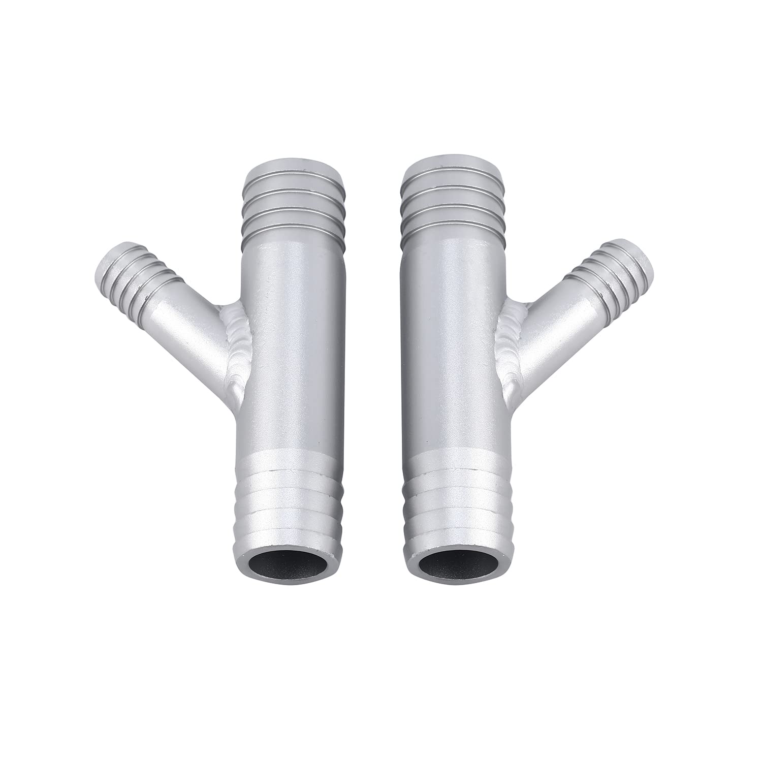 BBBBOX Aluminum Y Fittings for UTV SXS RZR CAN AM - 1 Inch to 5/8 Inch - Silver - Model BBBBOX