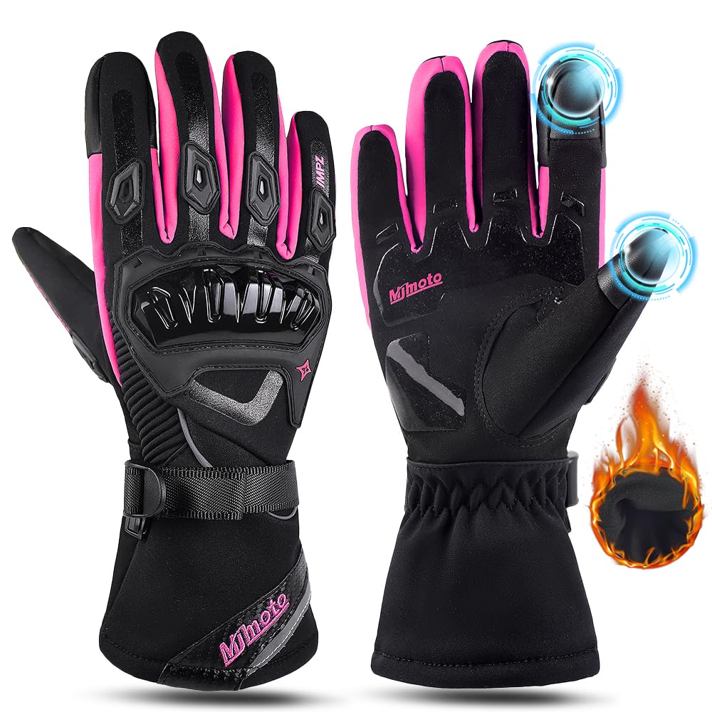 mjmoto Motorcycle Gloves Windproof Waterproof Guantes Moto Women Motorbike Riding Gloves Touch Screen Moto Motocross Gloves Wint
