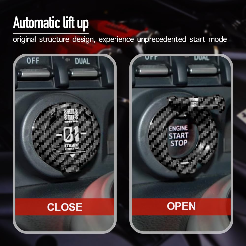 Original Push Start Button Cover, Metal Mecha Car Engine Start Stop Button Protector, Cool Car Accessories Interior Decor Sticke